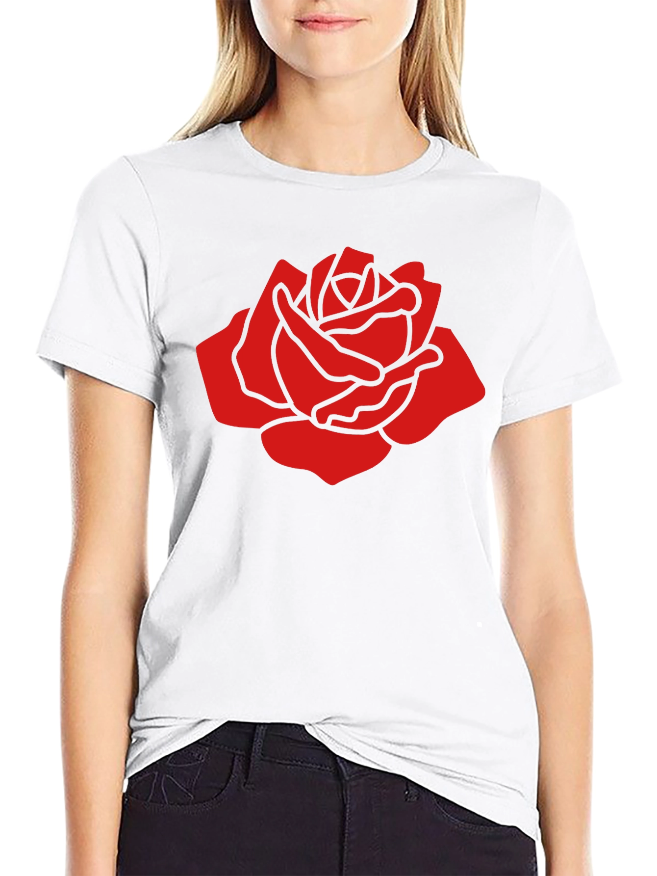Bold Red Rose Graphic T-Shirt