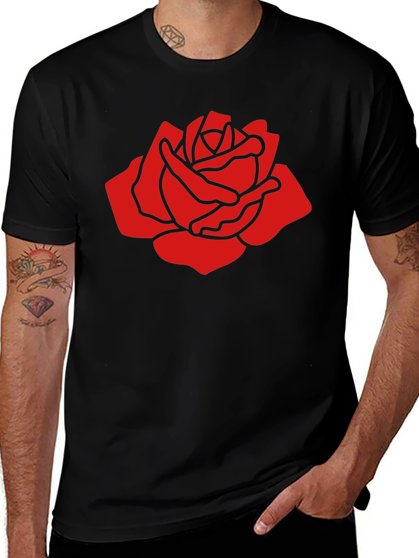Bold Red Rose Graphic T-Shirt