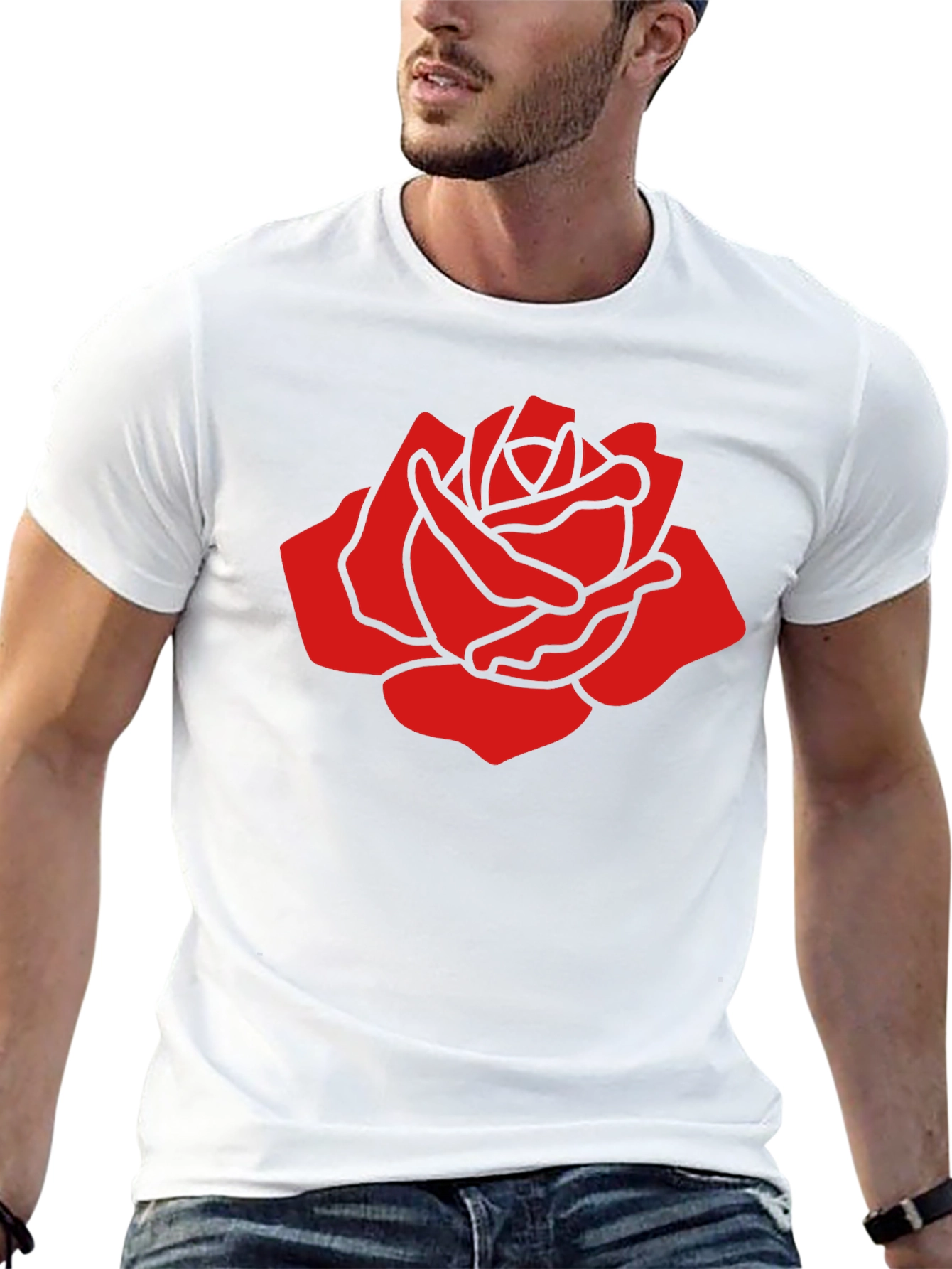 Bold Red Rose Graphic T-Shirt