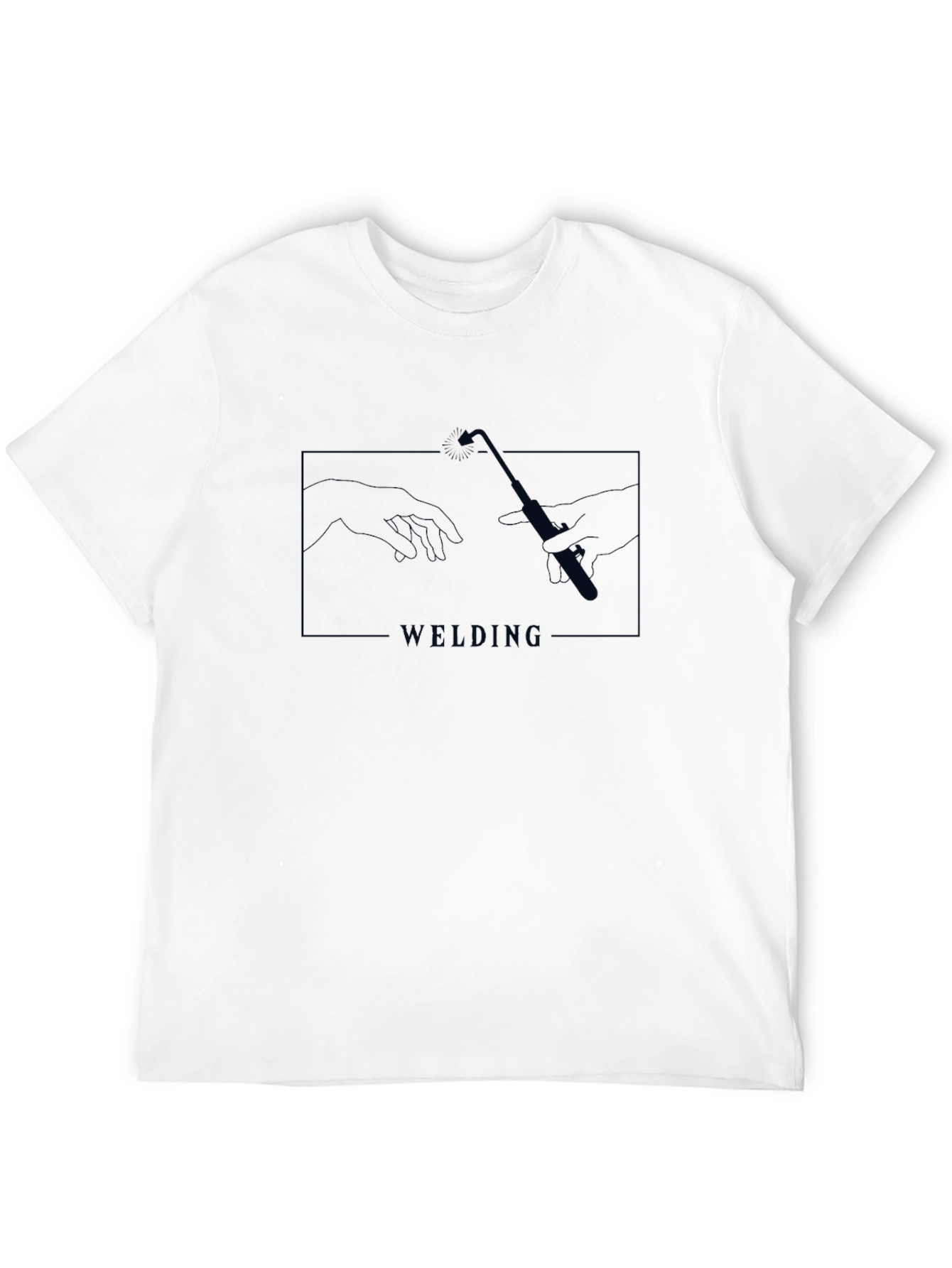 Welding Hands Black T-Shirt - Unique Graphic Tee