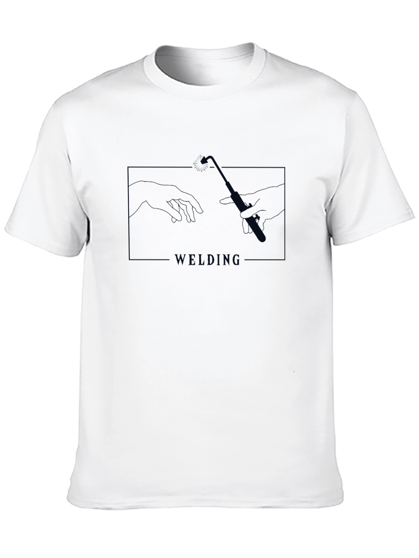 Welding Hands Black T-Shirt - Unique Graphic Tee