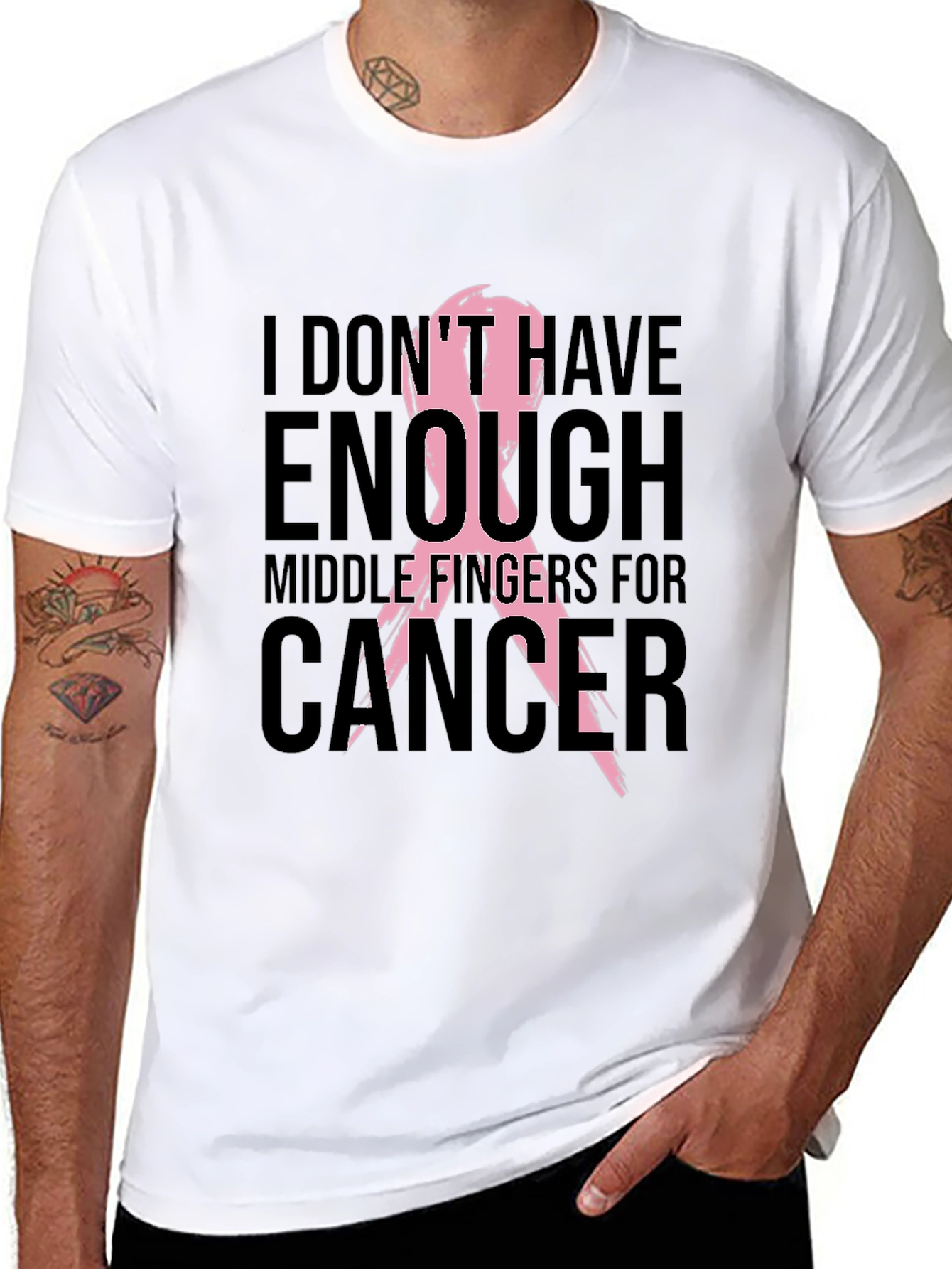 Cancer Awareness T-Shirt - Middle Fingers For Cancer
