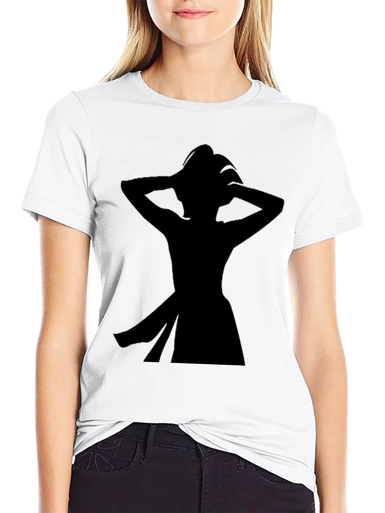 Silhouette Graphic Tee - Black Cotton Casual Shirt