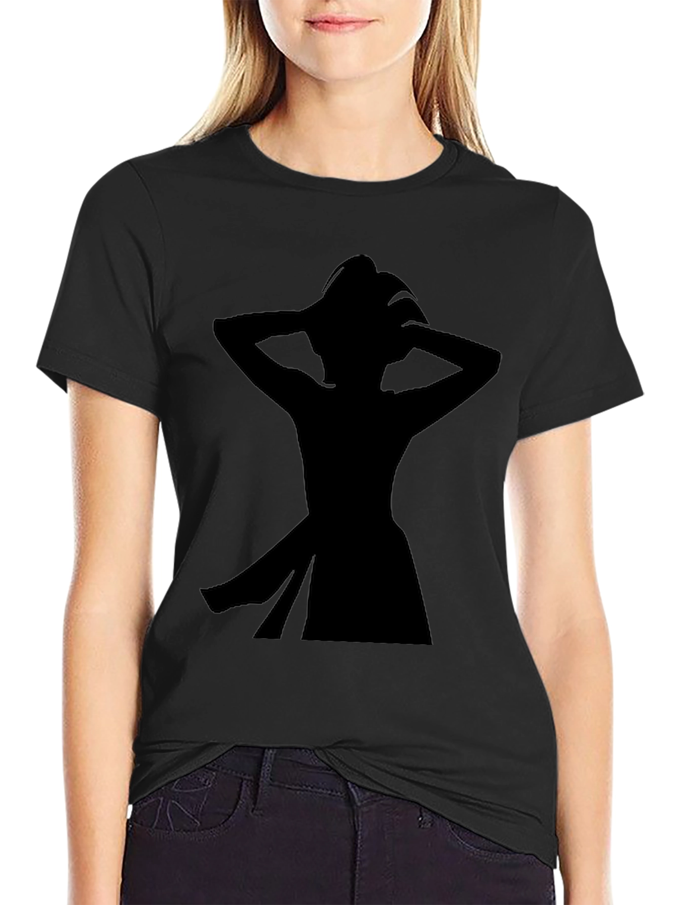 Silhouette Graphic Tee - Black Cotton Casual Shirt