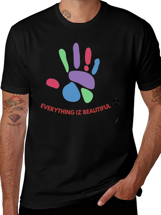 Colorful Handprint Graphic Tee - Everything Iz Beautiful T-Shirt