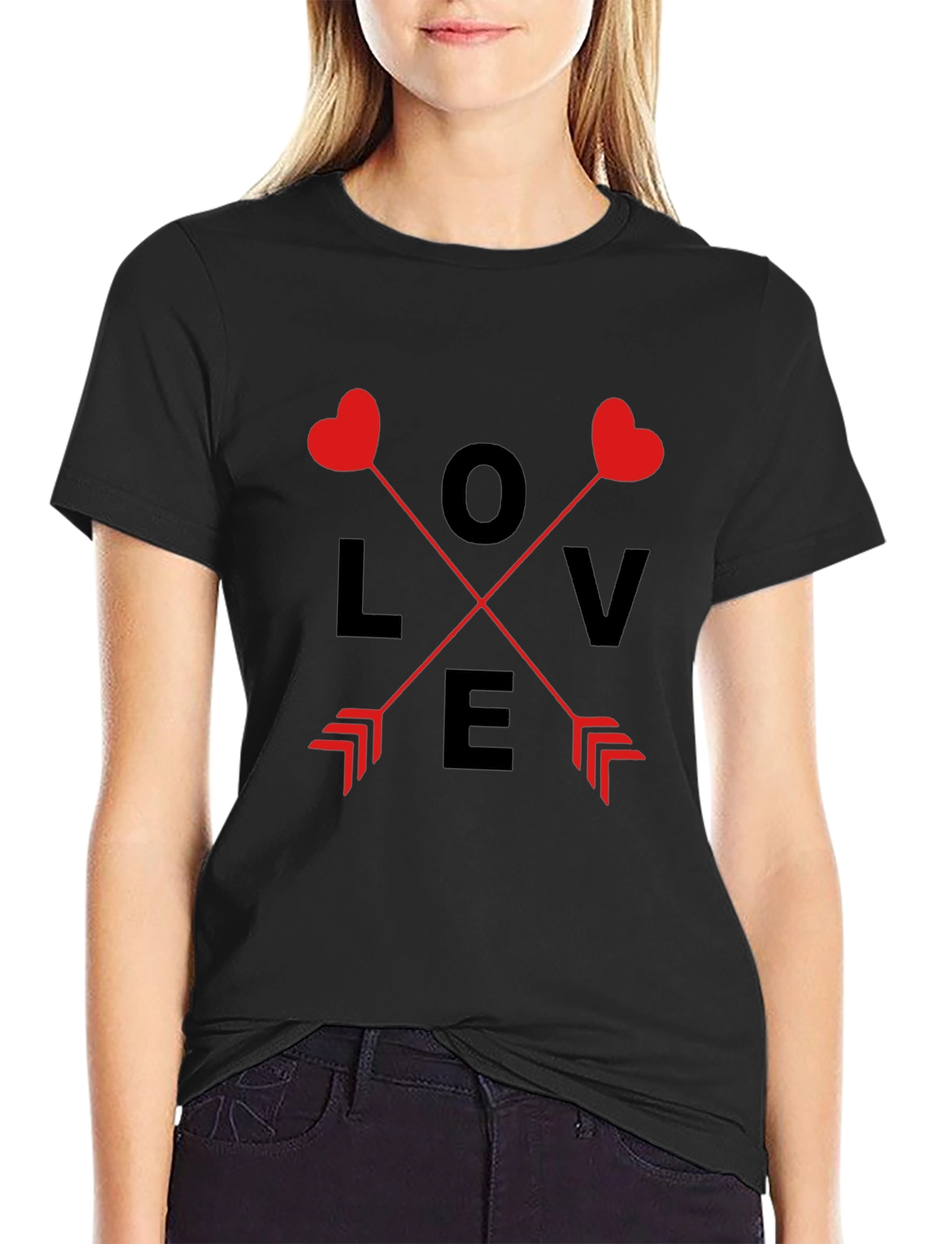 Love Arrow Graphic Tee - Black