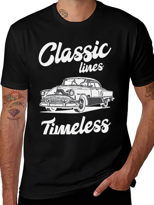 Classic Lines Timeless Car Graphic Tee - Mens Black T-Shirt