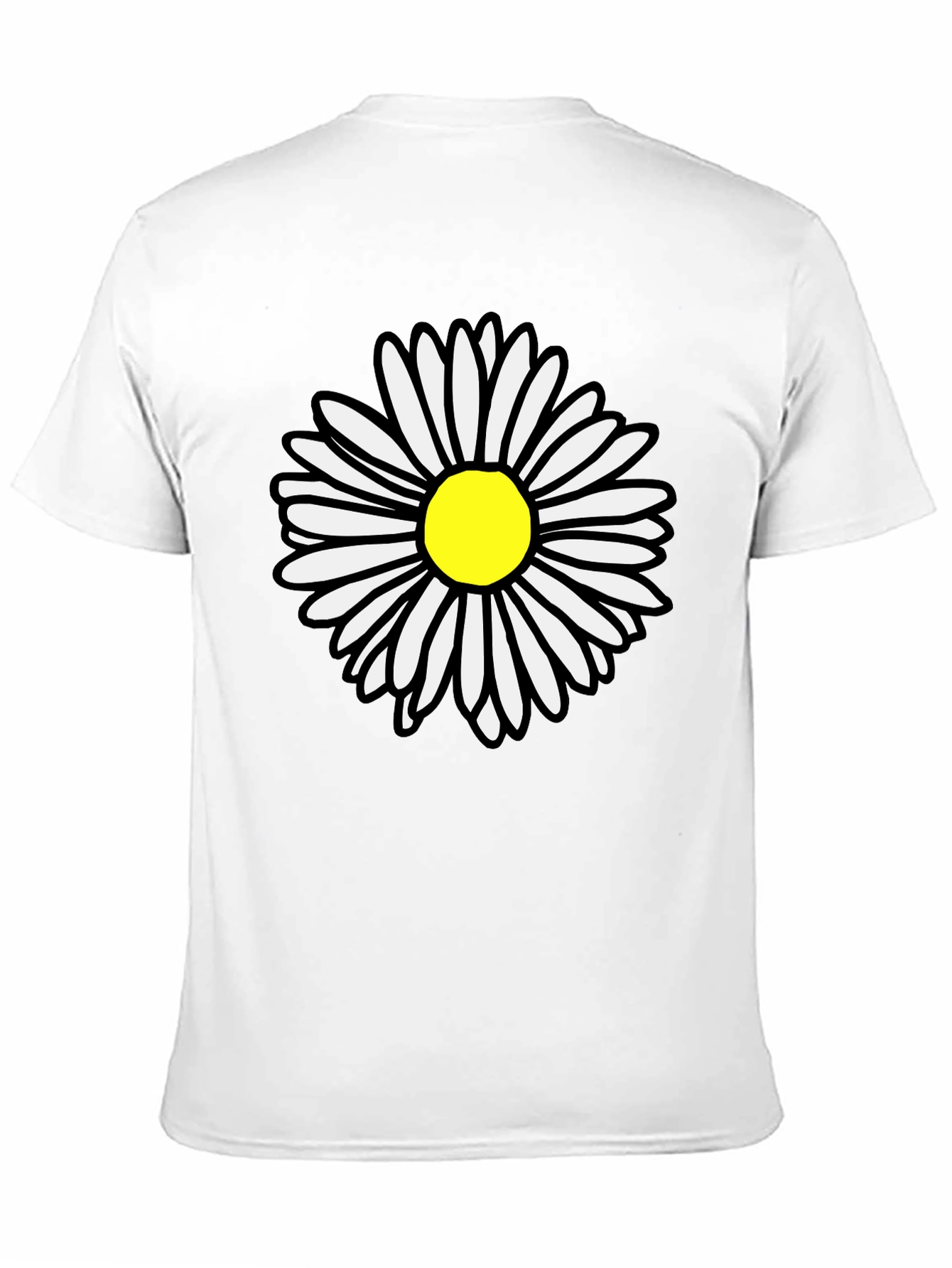 Daisy Graphic T-Shirt - Black Cotton Casual Tee