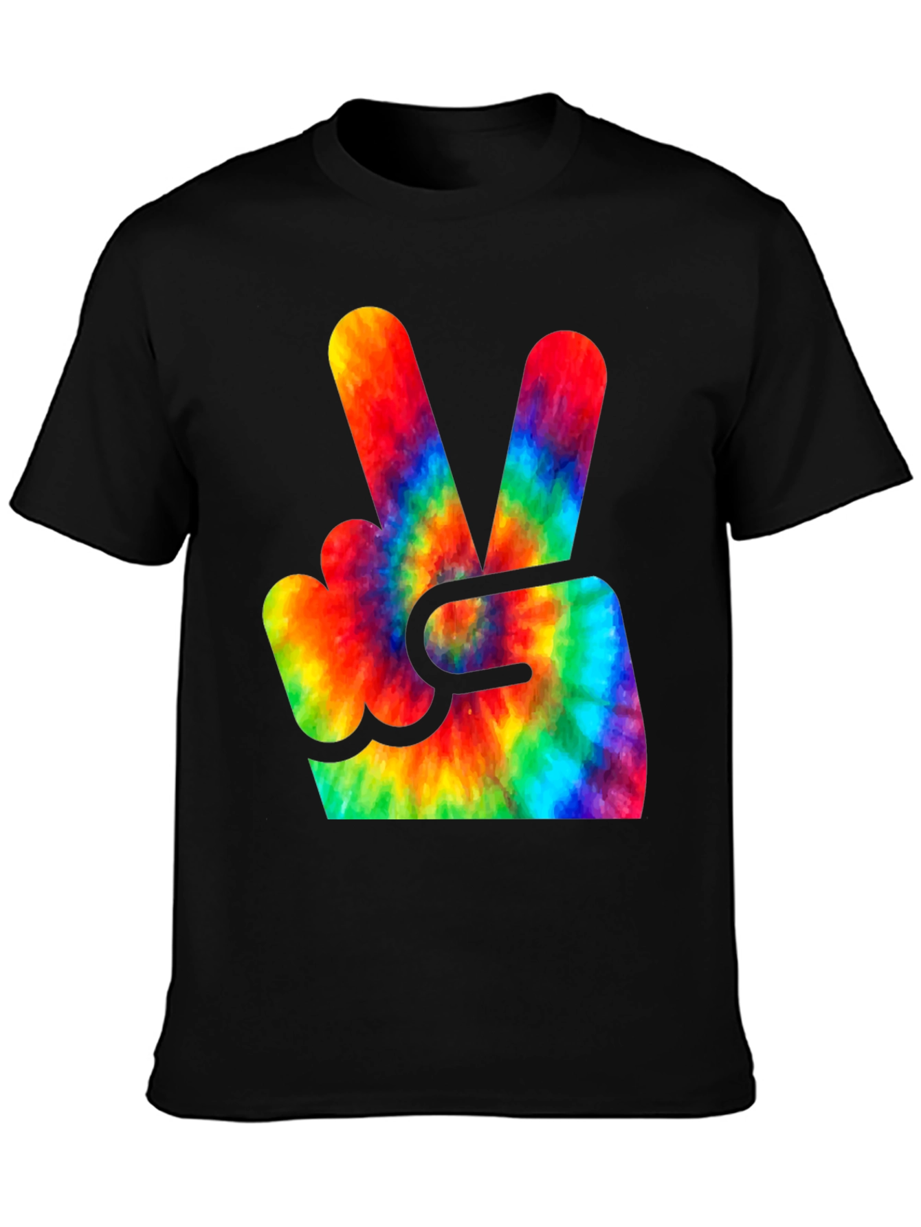 Tie-Dye Peace Sign Black T-Shirt