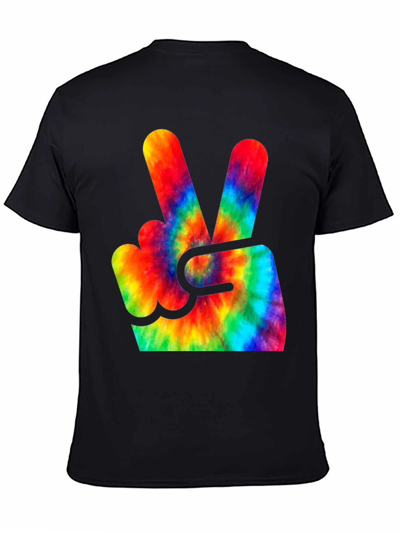Tie-Dye Peace Sign Black T-Shirt