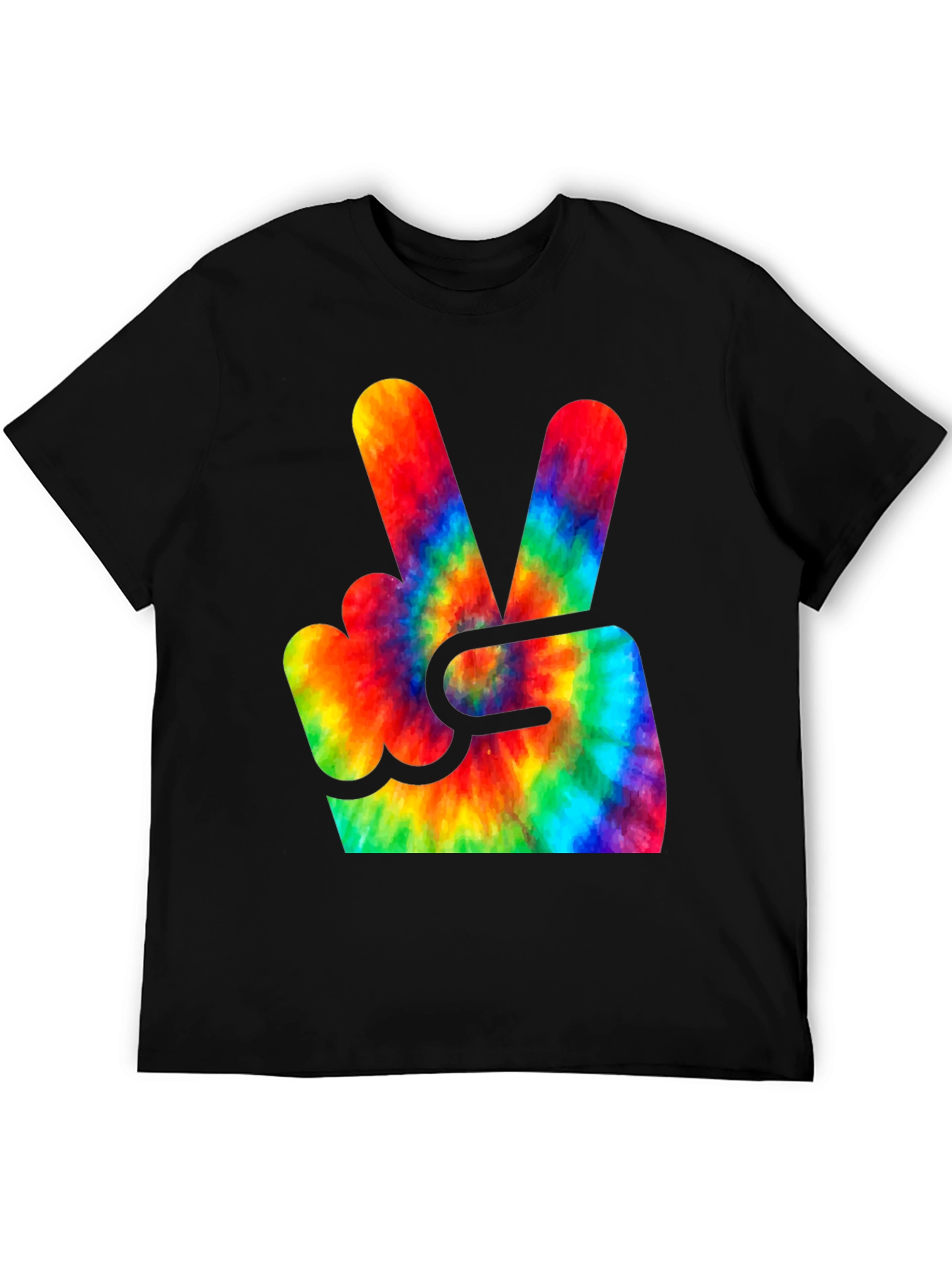 Tie-Dye Peace Sign Black T-Shirt