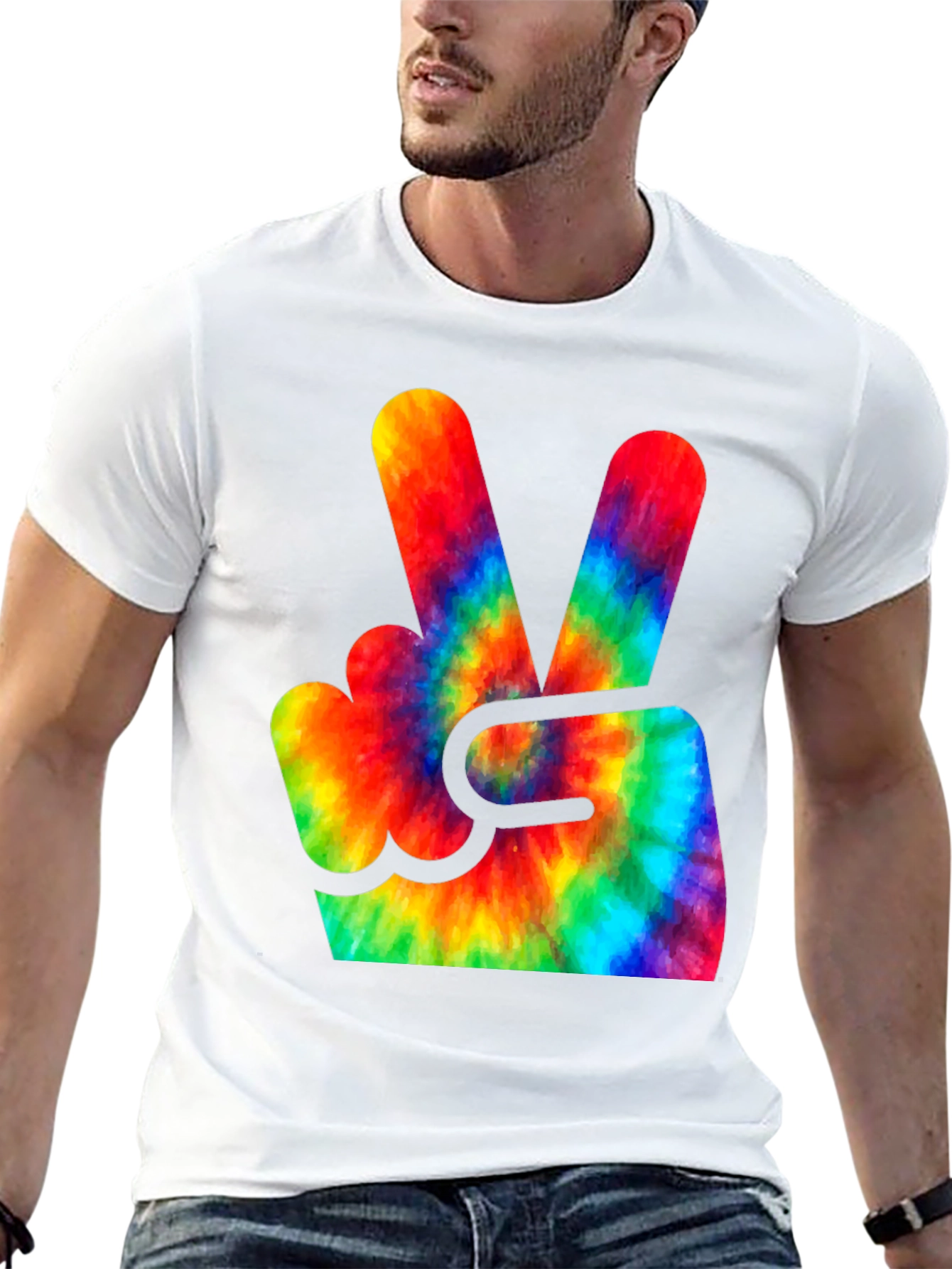 Tie-Dye Peace Sign Black T-Shirt