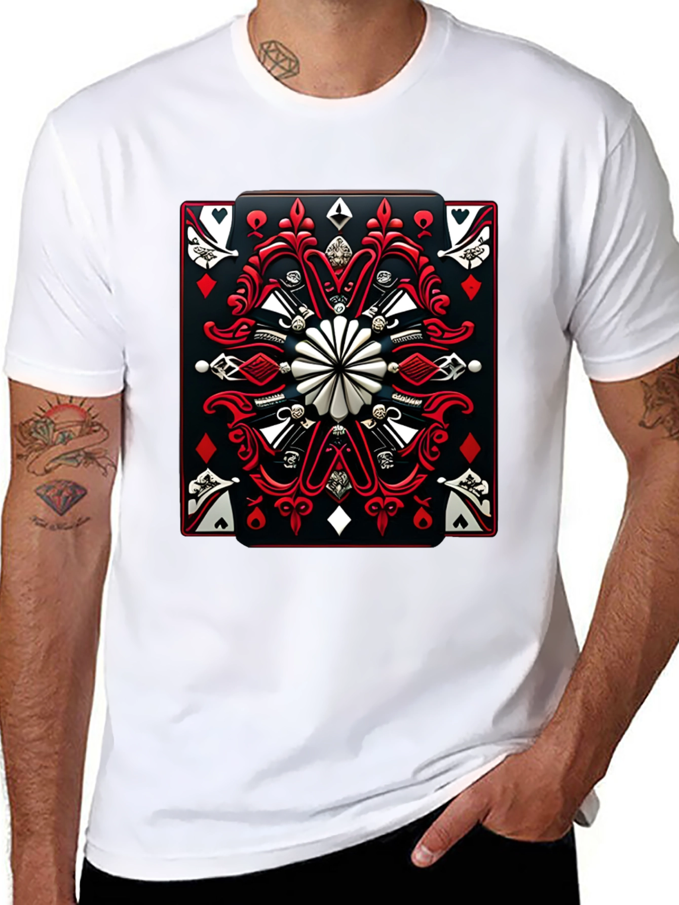 Playing Card Graphic T-Shirt - Black