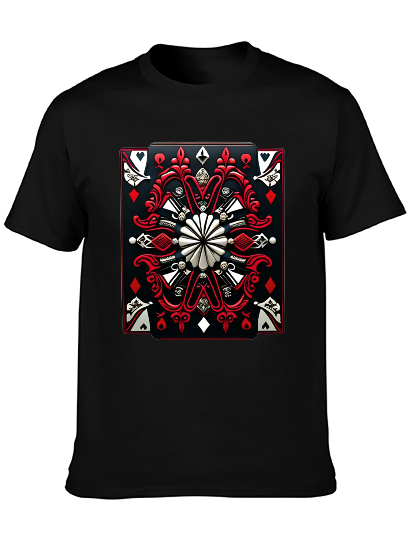Playing Card Graphic T-Shirt - Black