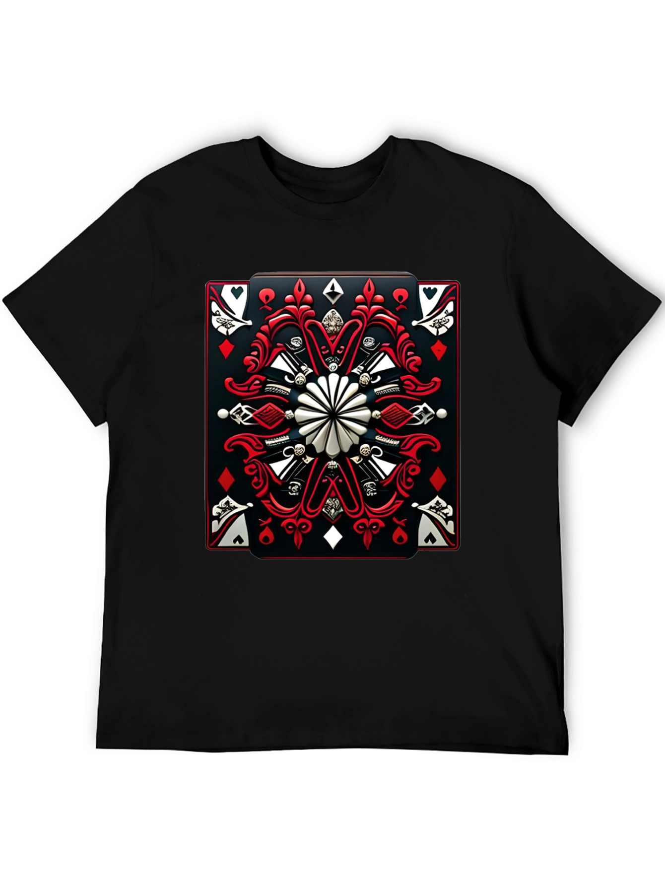 Playing Card Graphic T-Shirt - Black