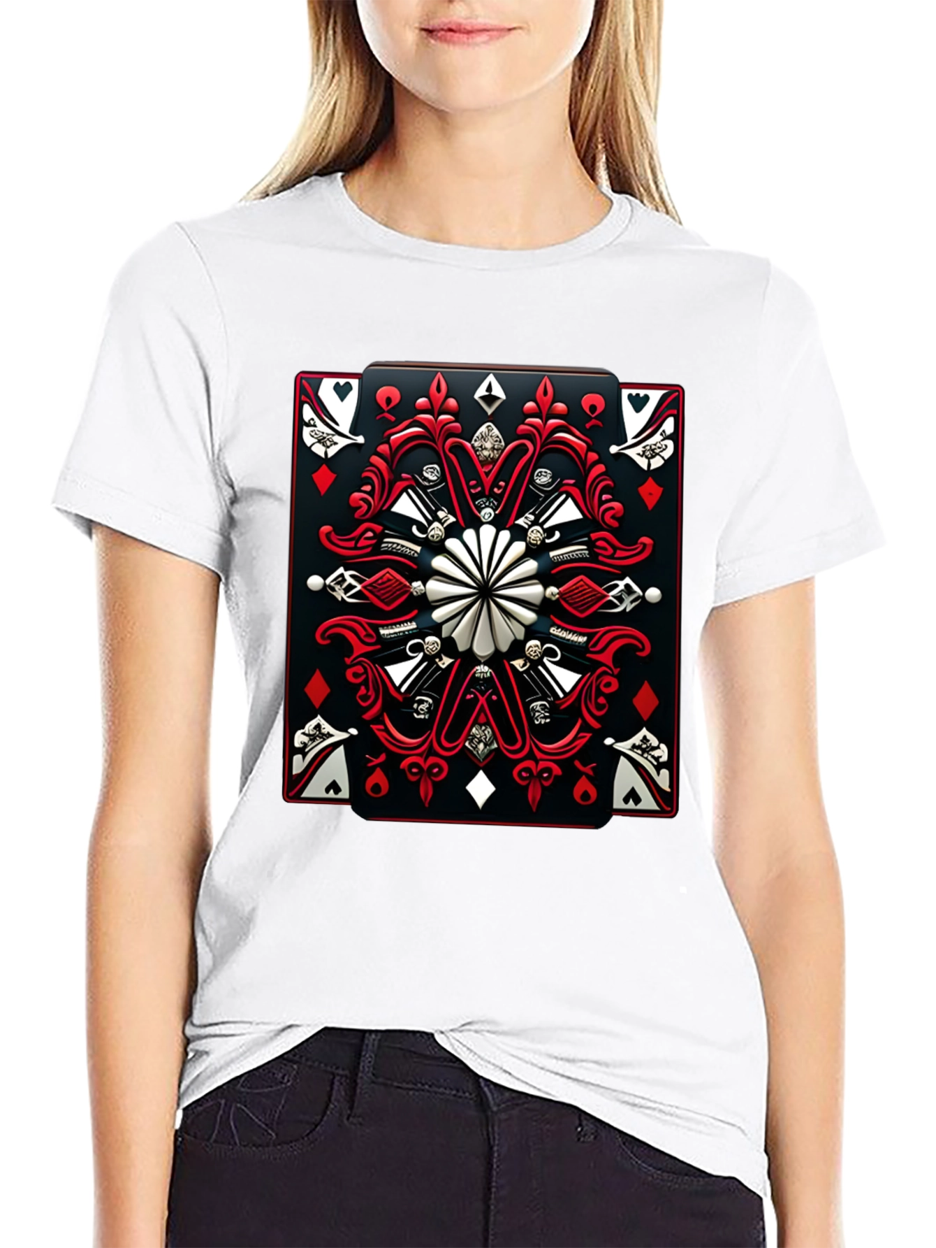 Playing Card Graphic T-Shirt - Black