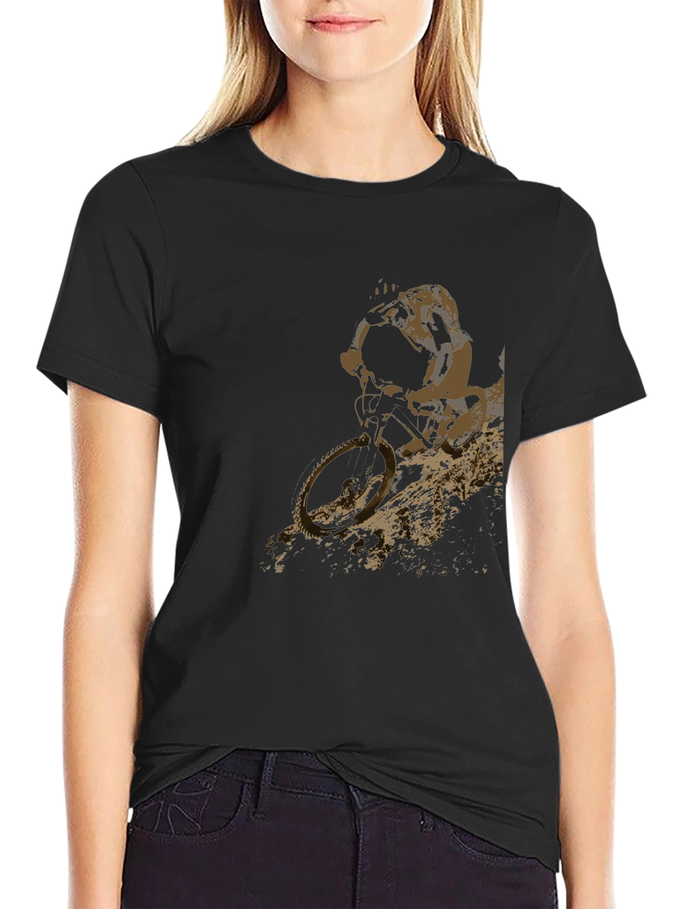 Mountain Biker Graphic T-Shirt - Black