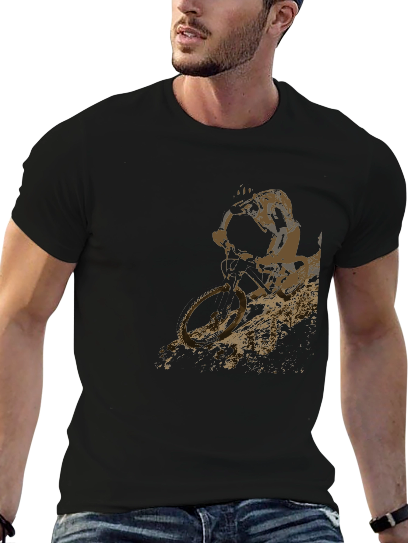 Mountain Biker Graphic T-Shirt - Black