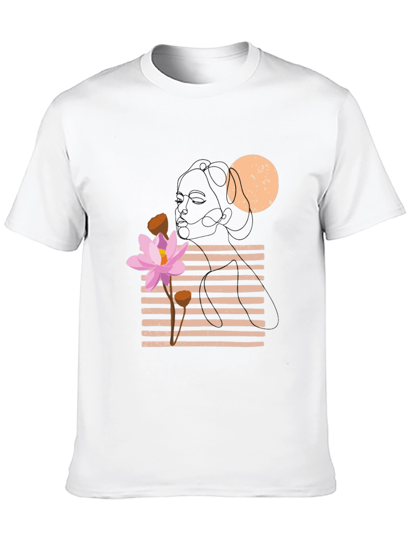 Lotus Graphic Tee - Black Cotton Casual T-Shirt