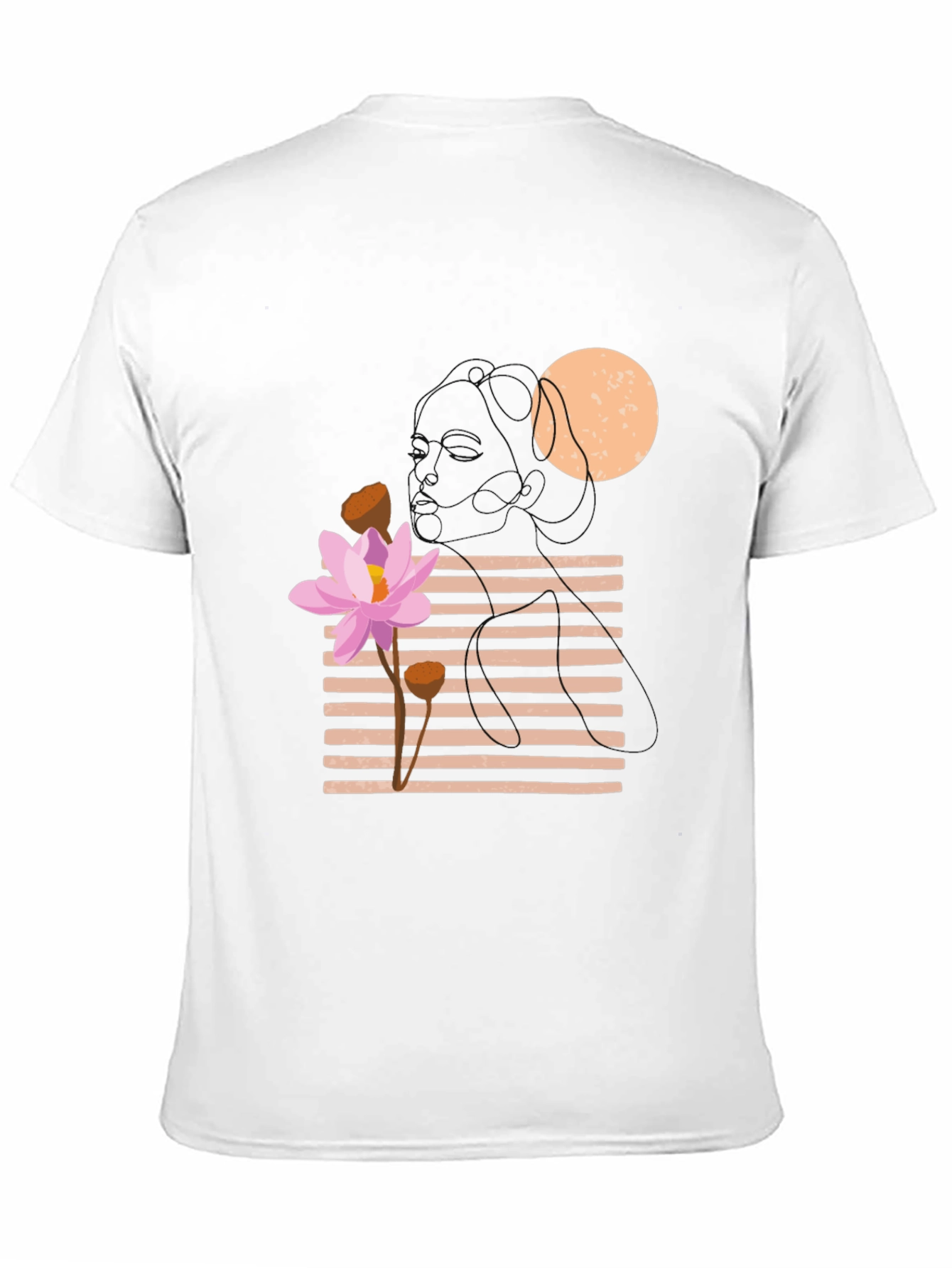 Lotus Graphic Tee - Black Cotton Casual T-Shirt