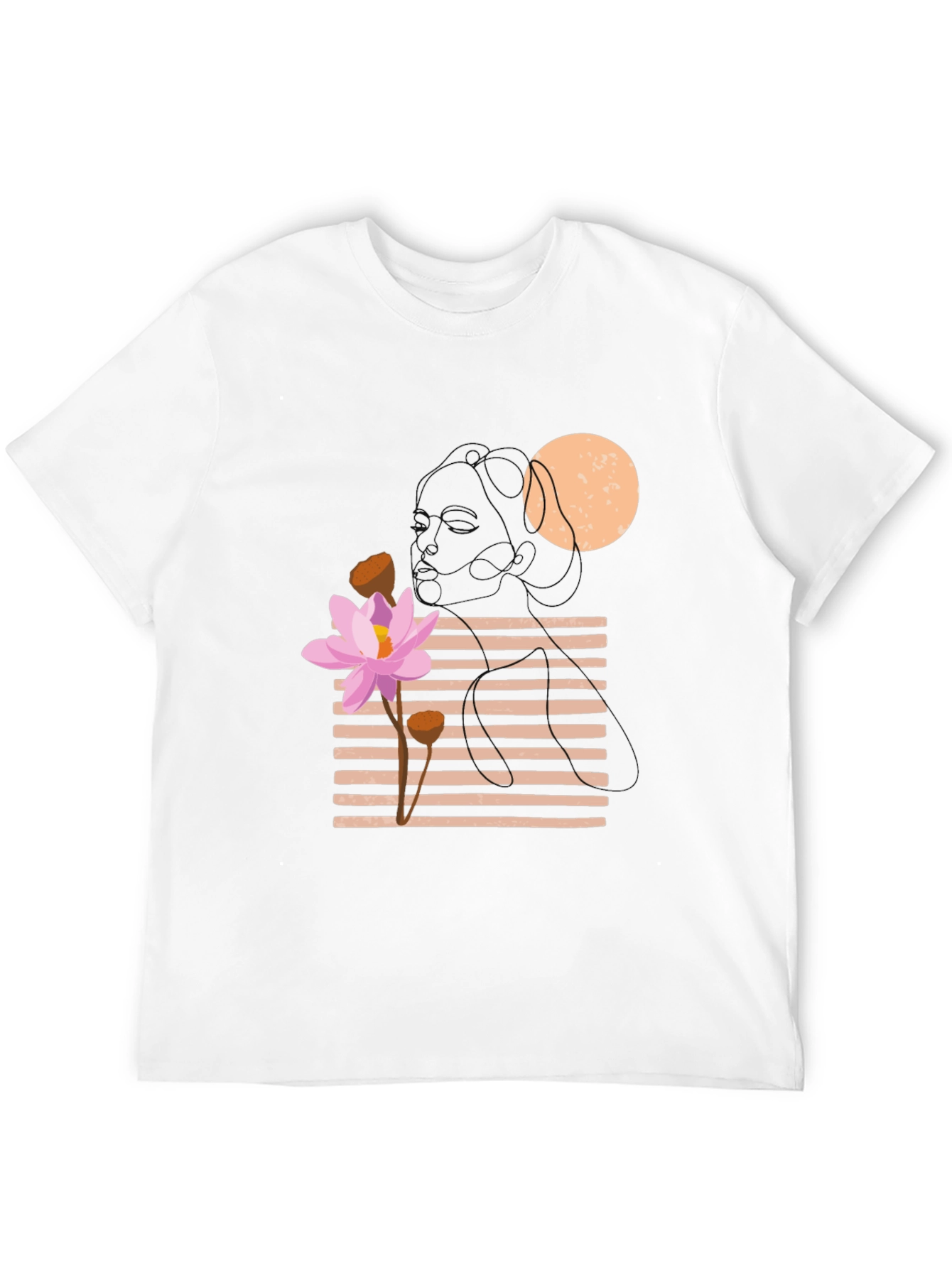 Lotus Graphic Tee - Black Cotton Casual T-Shirt