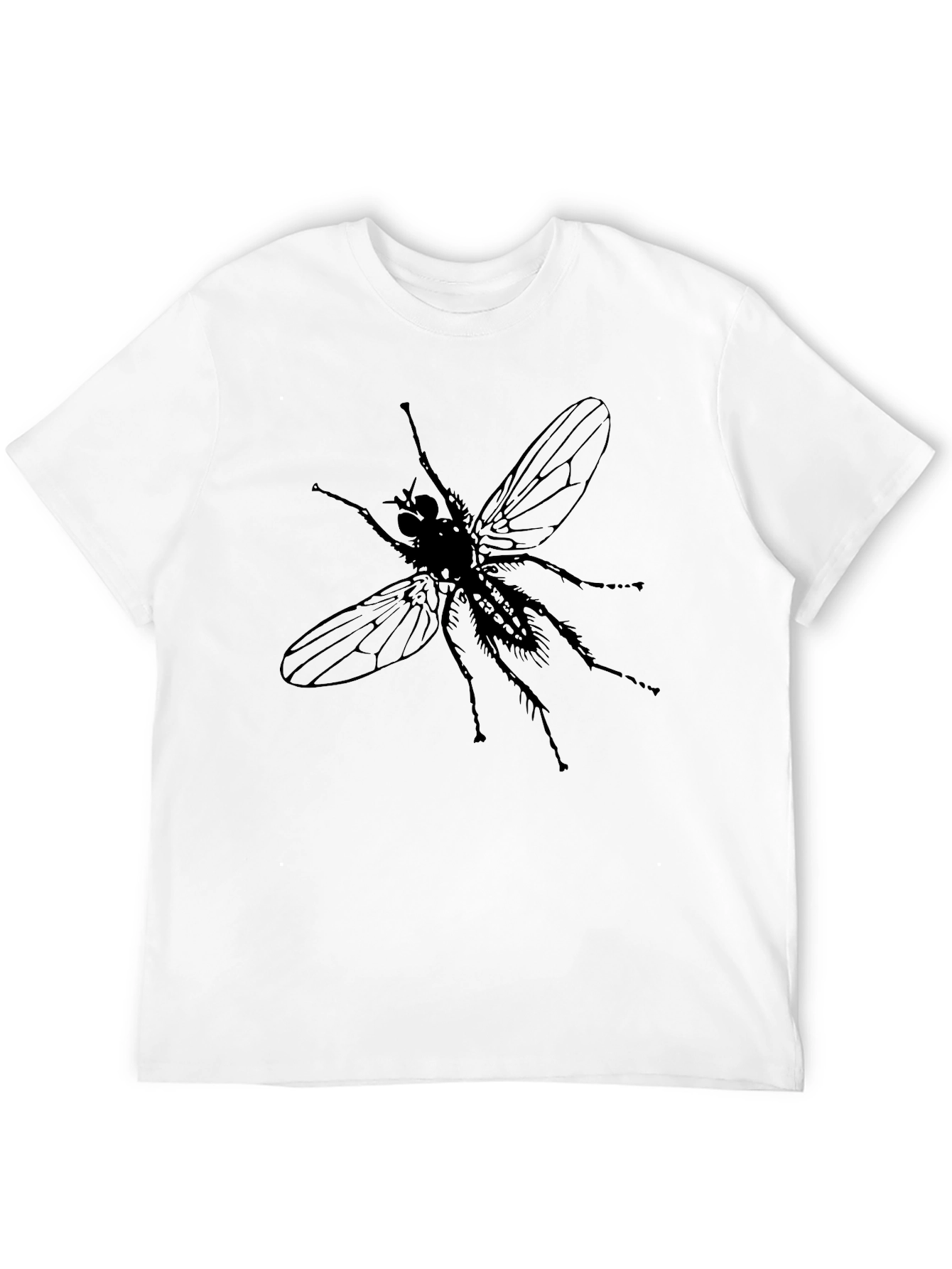 Graphic Fly T-Shirt - Black Crew Neck Tee