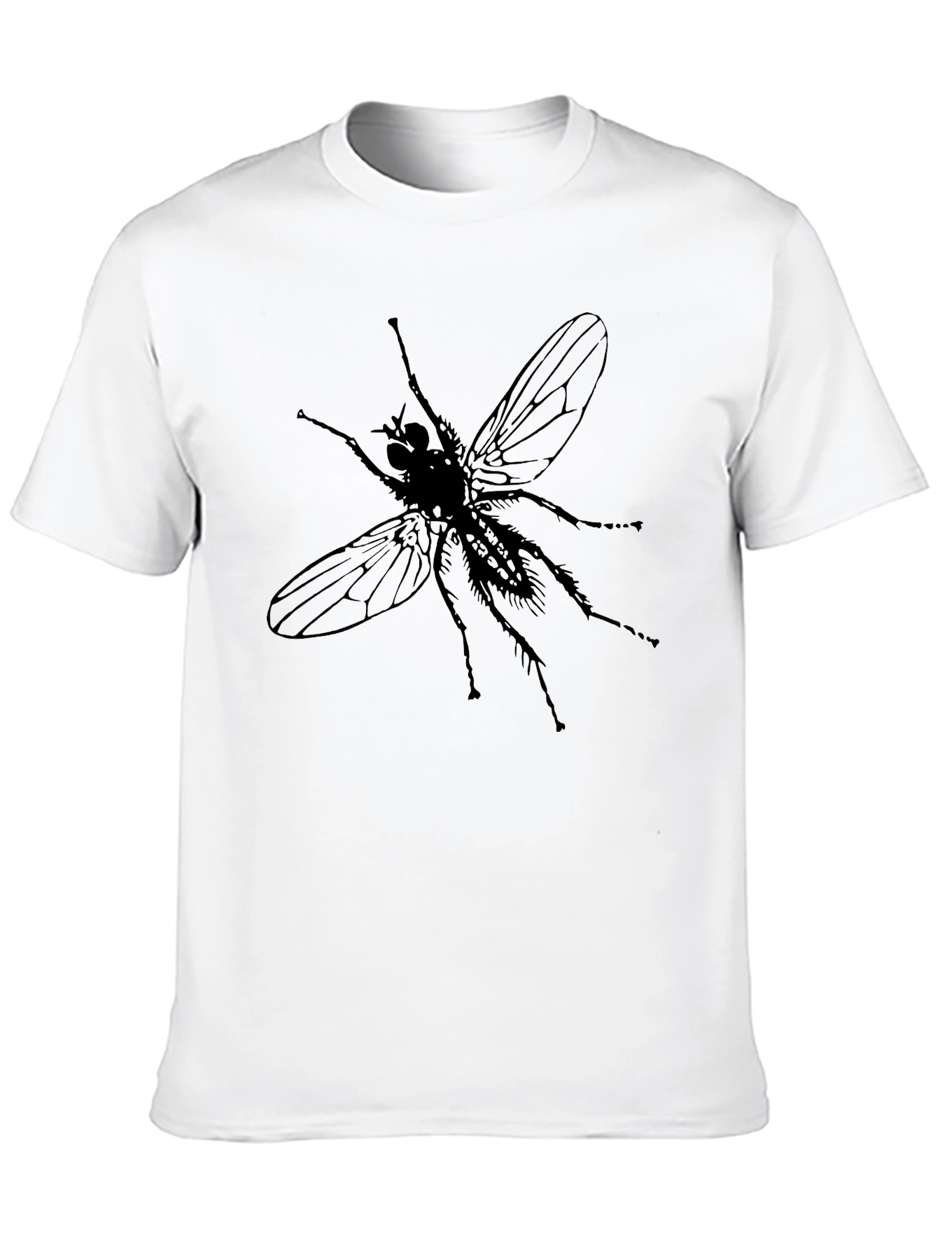 Graphic Fly T-Shirt - Black Crew Neck Tee