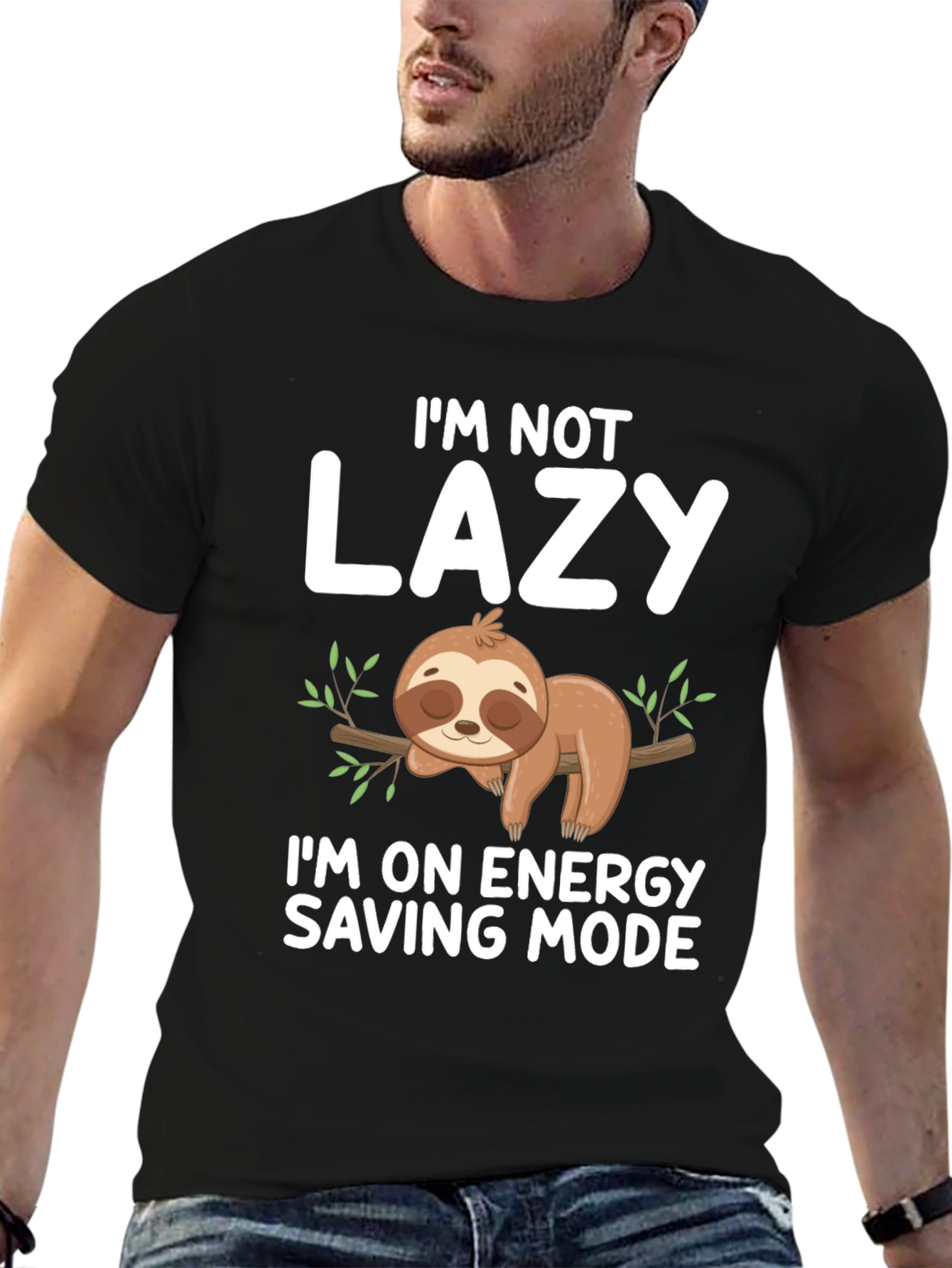 Lazy Sloth Energy Saving Mode Graphic Tee