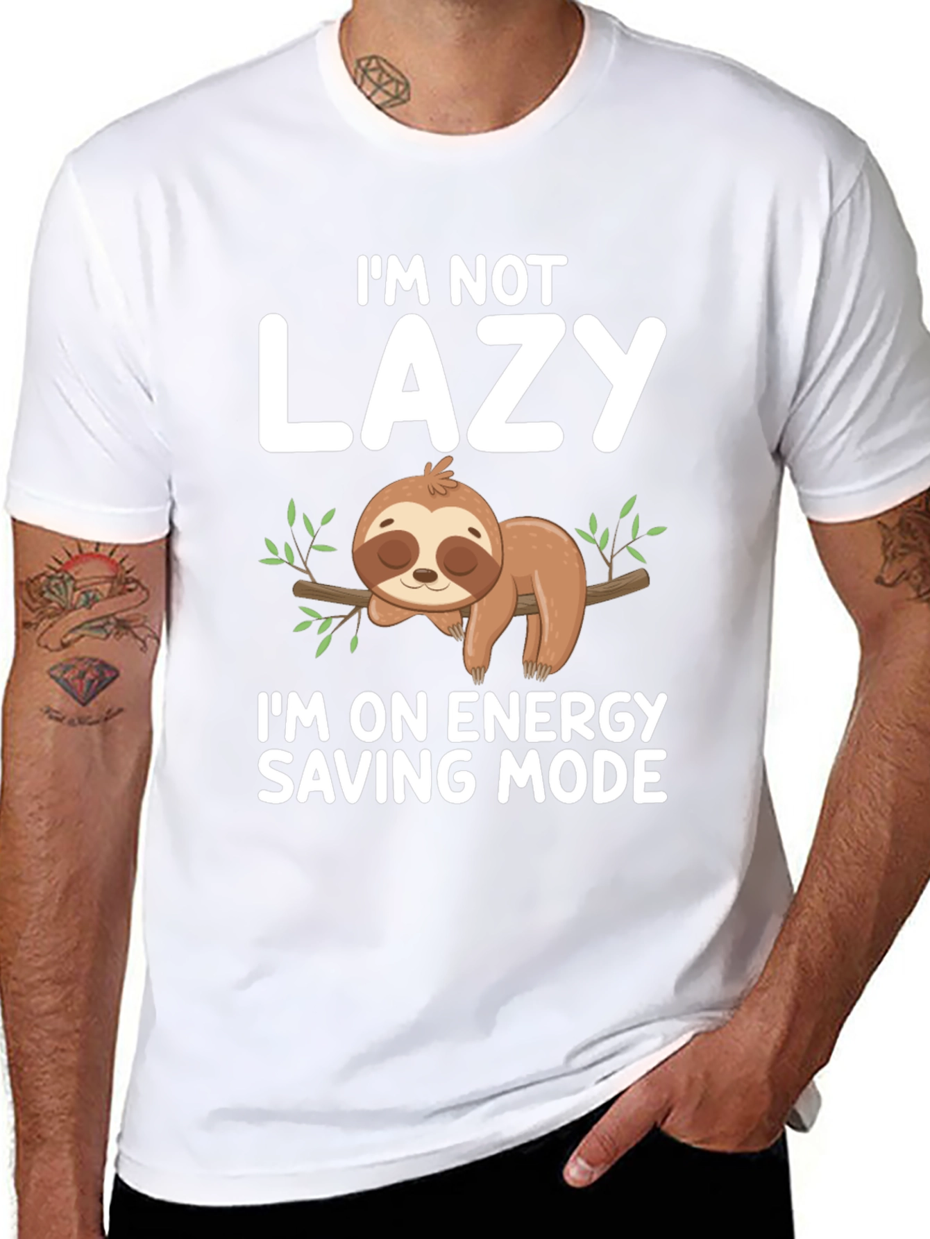 Lazy Sloth Energy Saving Mode Graphic Tee
