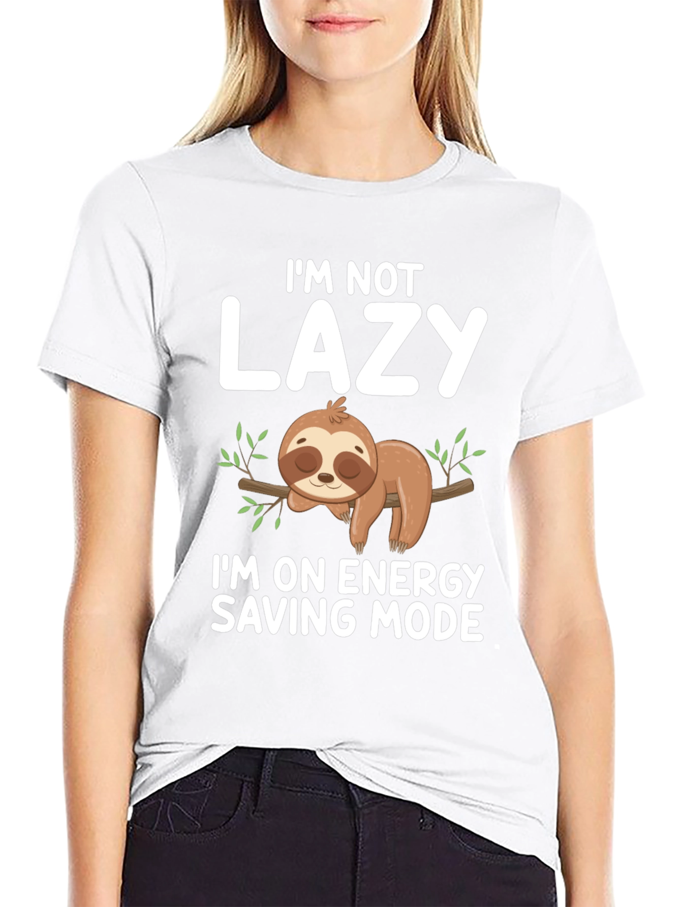 Lazy Sloth Energy Saving Mode Graphic Tee
