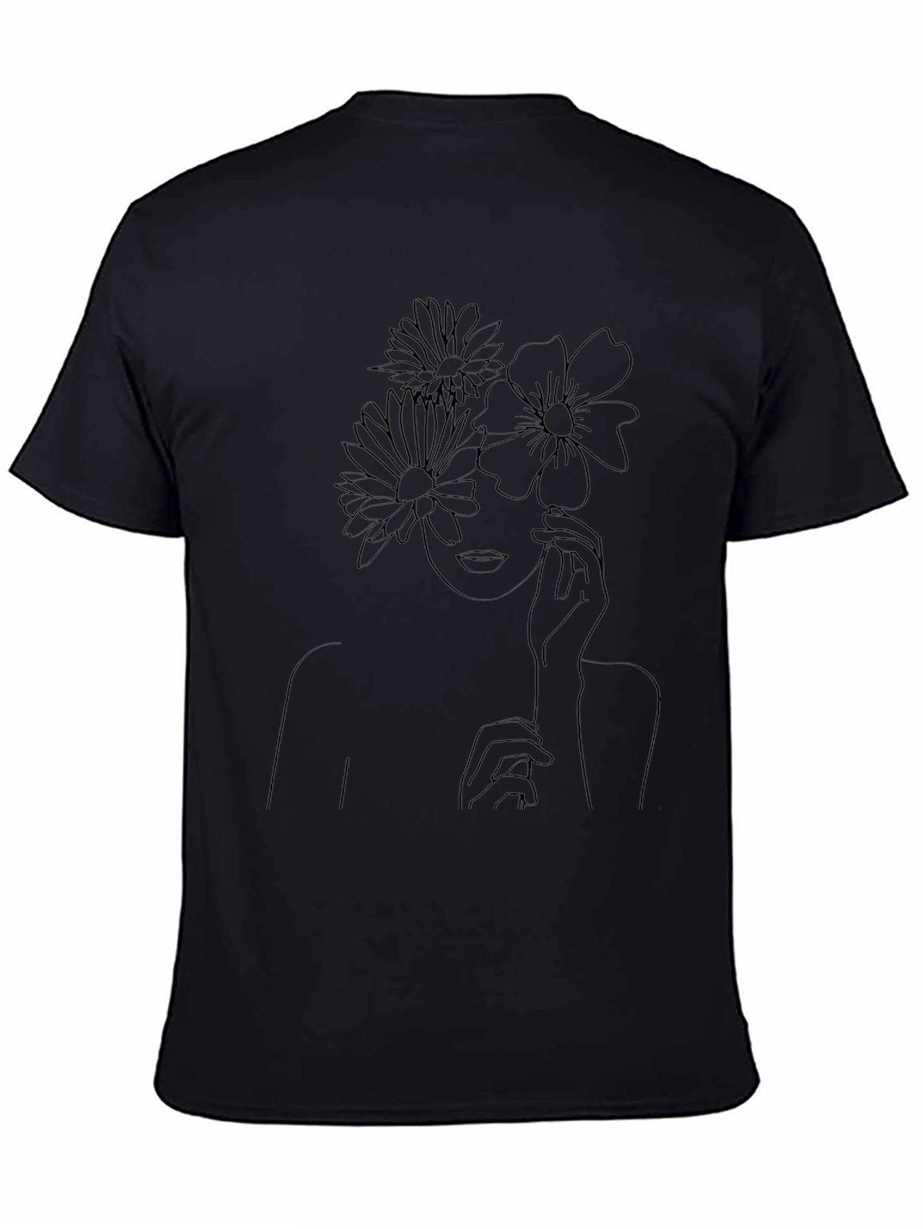 Floral Woman Line Art Graphic Tee