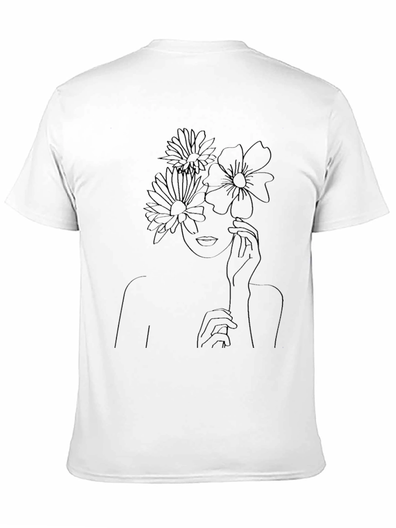 Floral Woman Line Art Graphic Tee