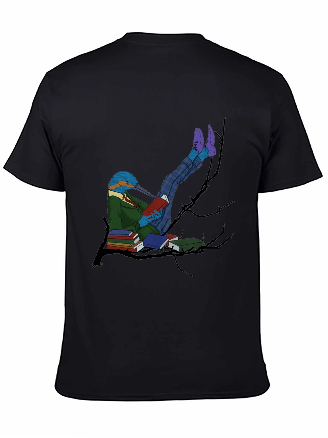 Kingfisher Reader Graphic Tee - Bird Lover T-Shirt