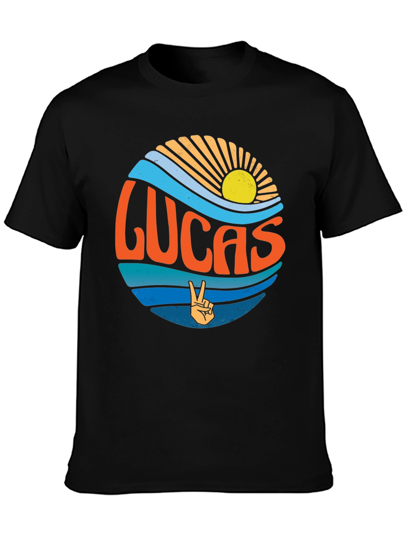 Lucas Peace Sign Retro T-Shirt