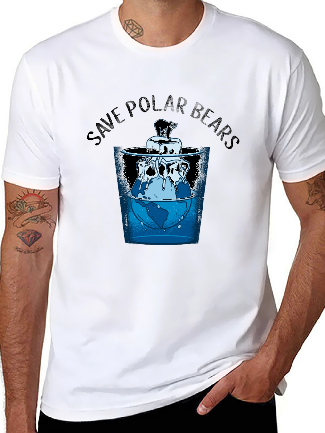 Save Polar Bears Graphic Tee - Global Warming Awareness