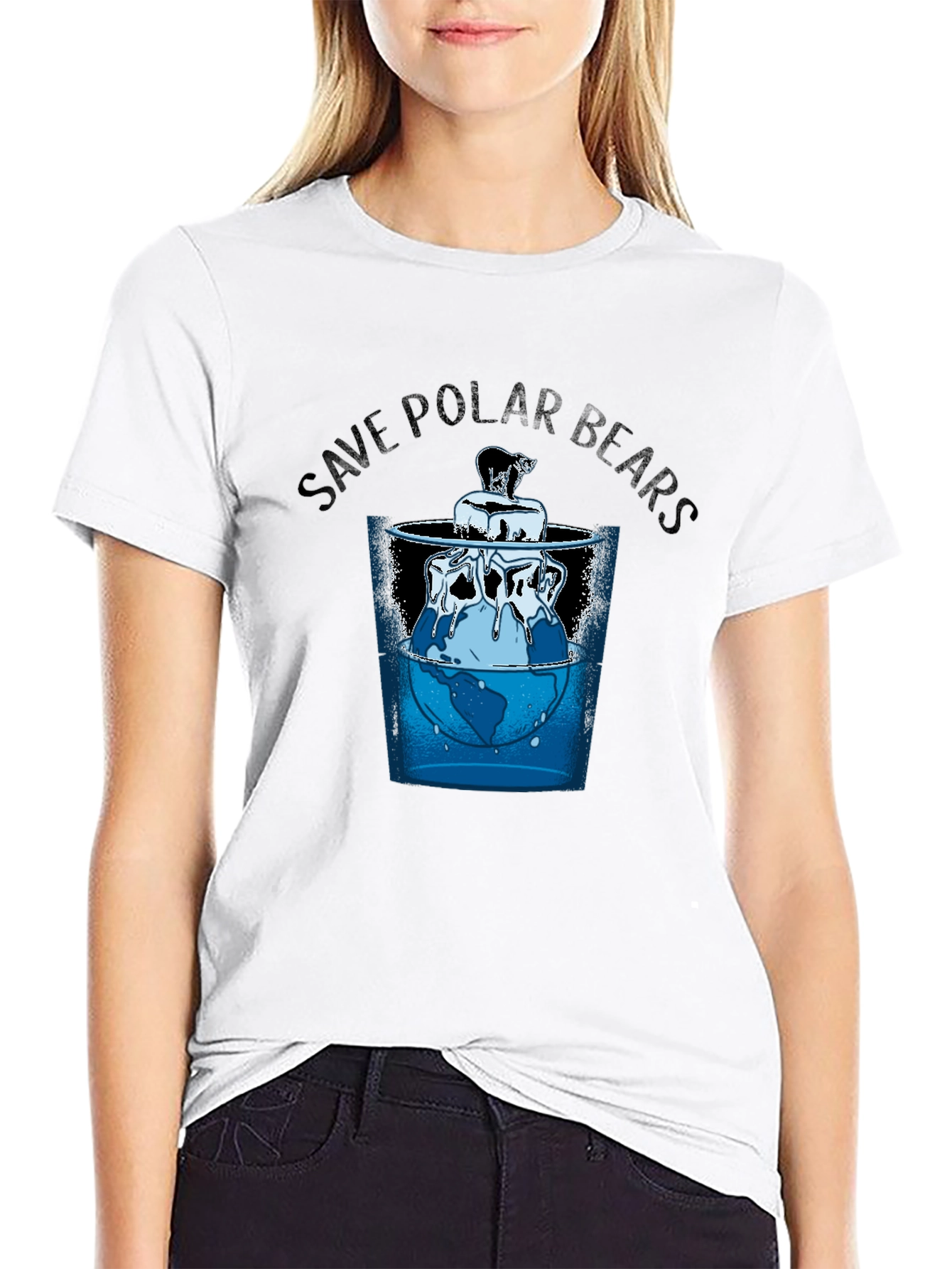 Save Polar Bears Graphic Tee - Global Warming Awareness