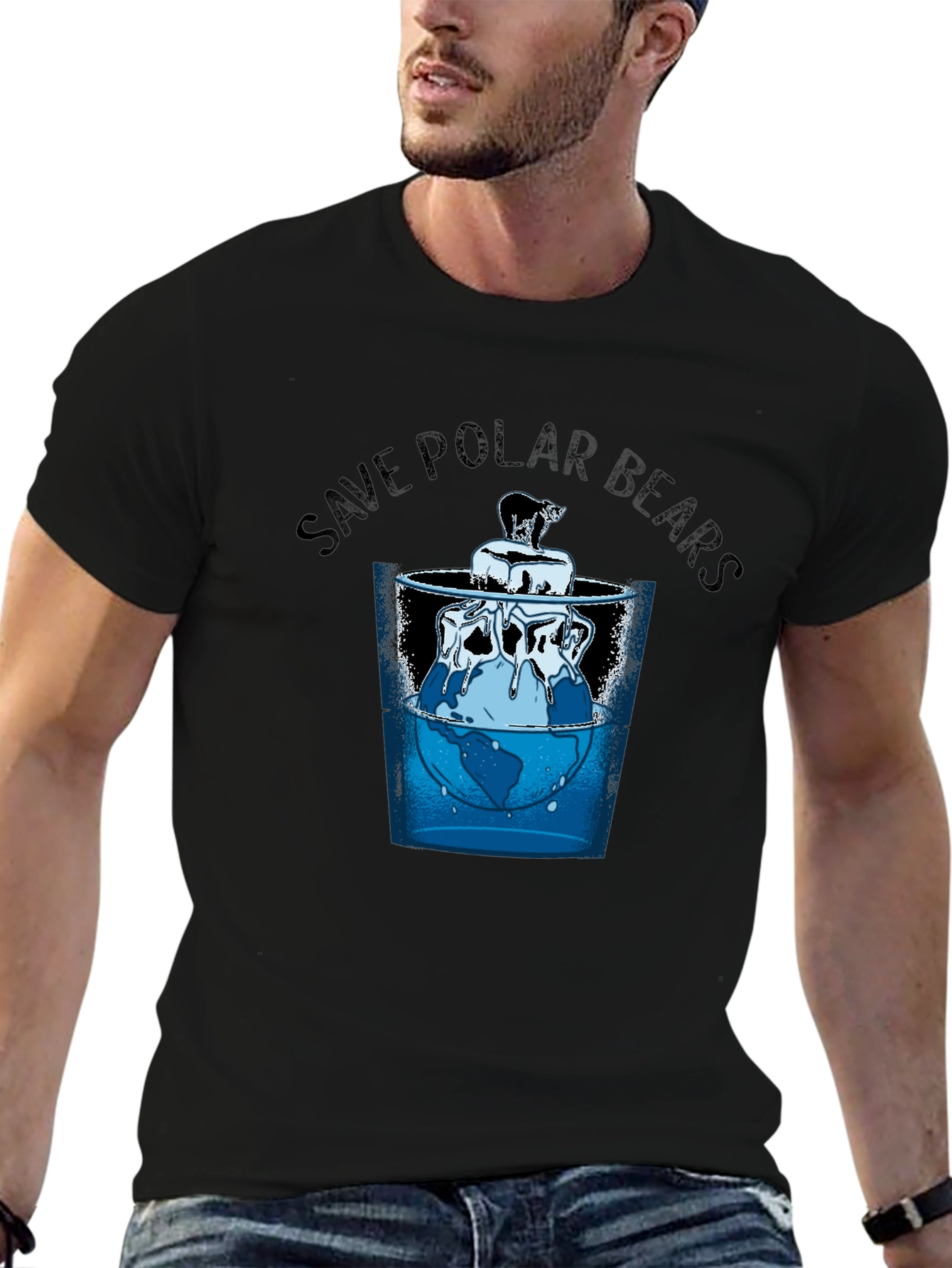 Save Polar Bears Graphic Tee - Global Warming Awareness