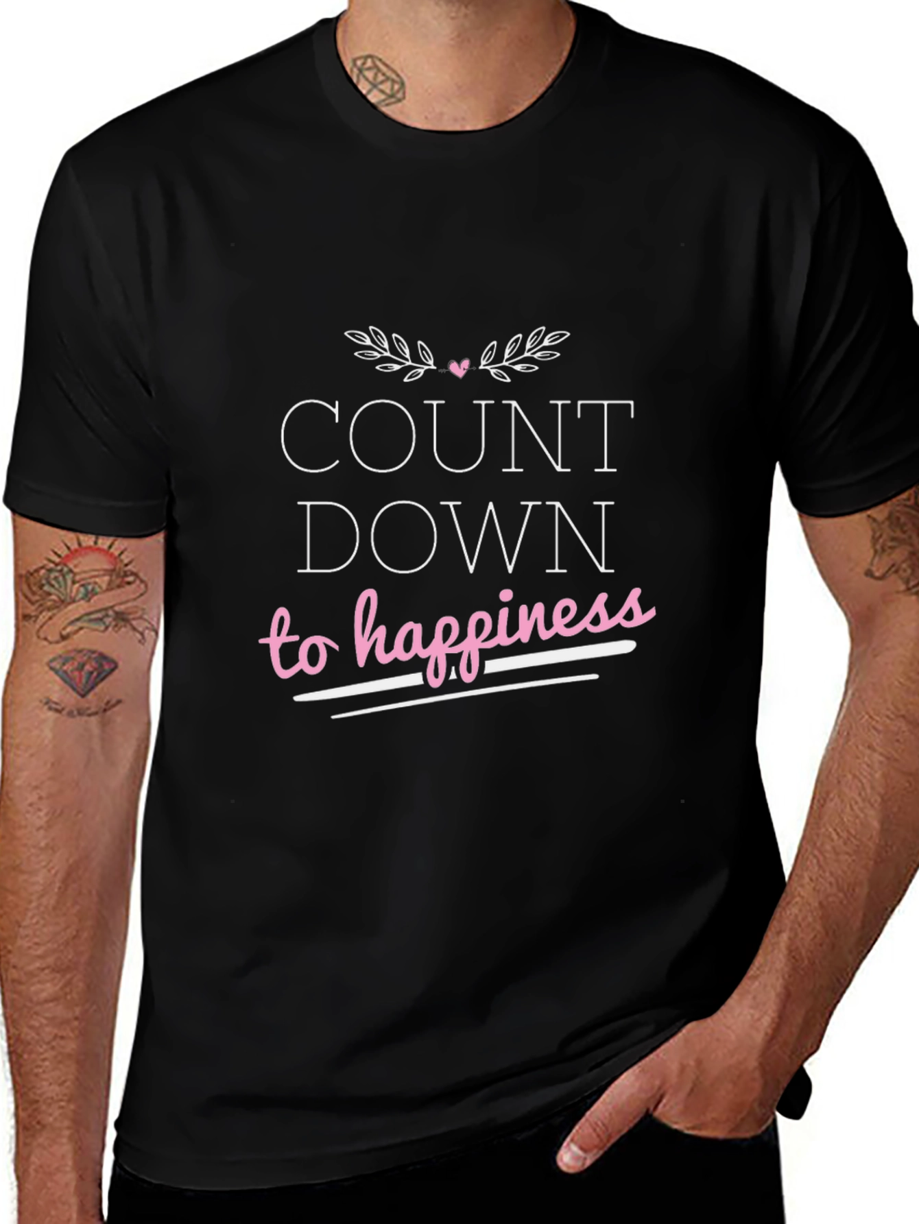 Countdown To Happiness Graphic T-Shirt - Black