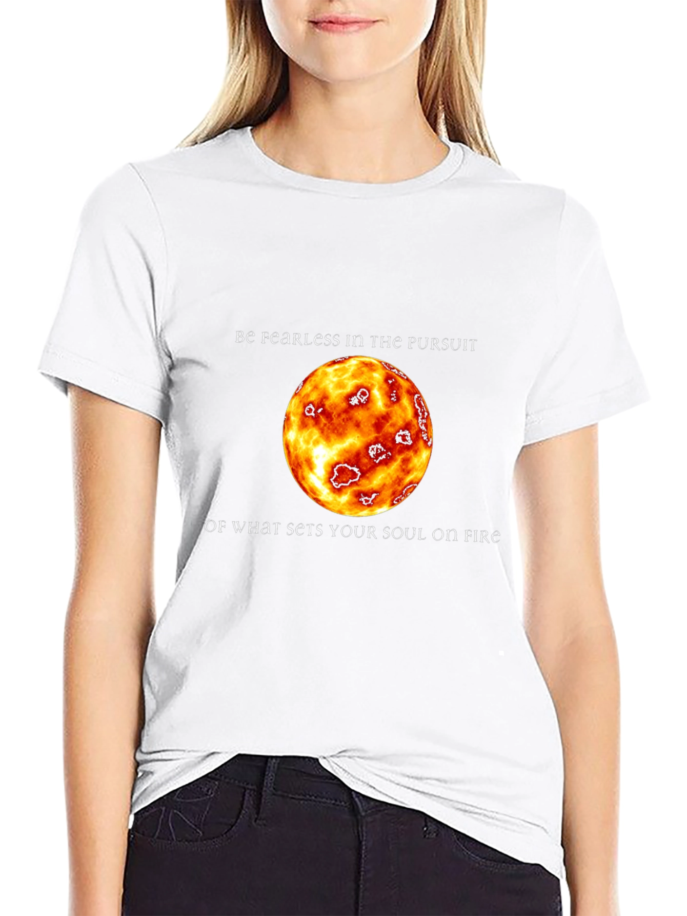 Fearless Soul Fire Graphic Tee - Black Cotton T-Shirt