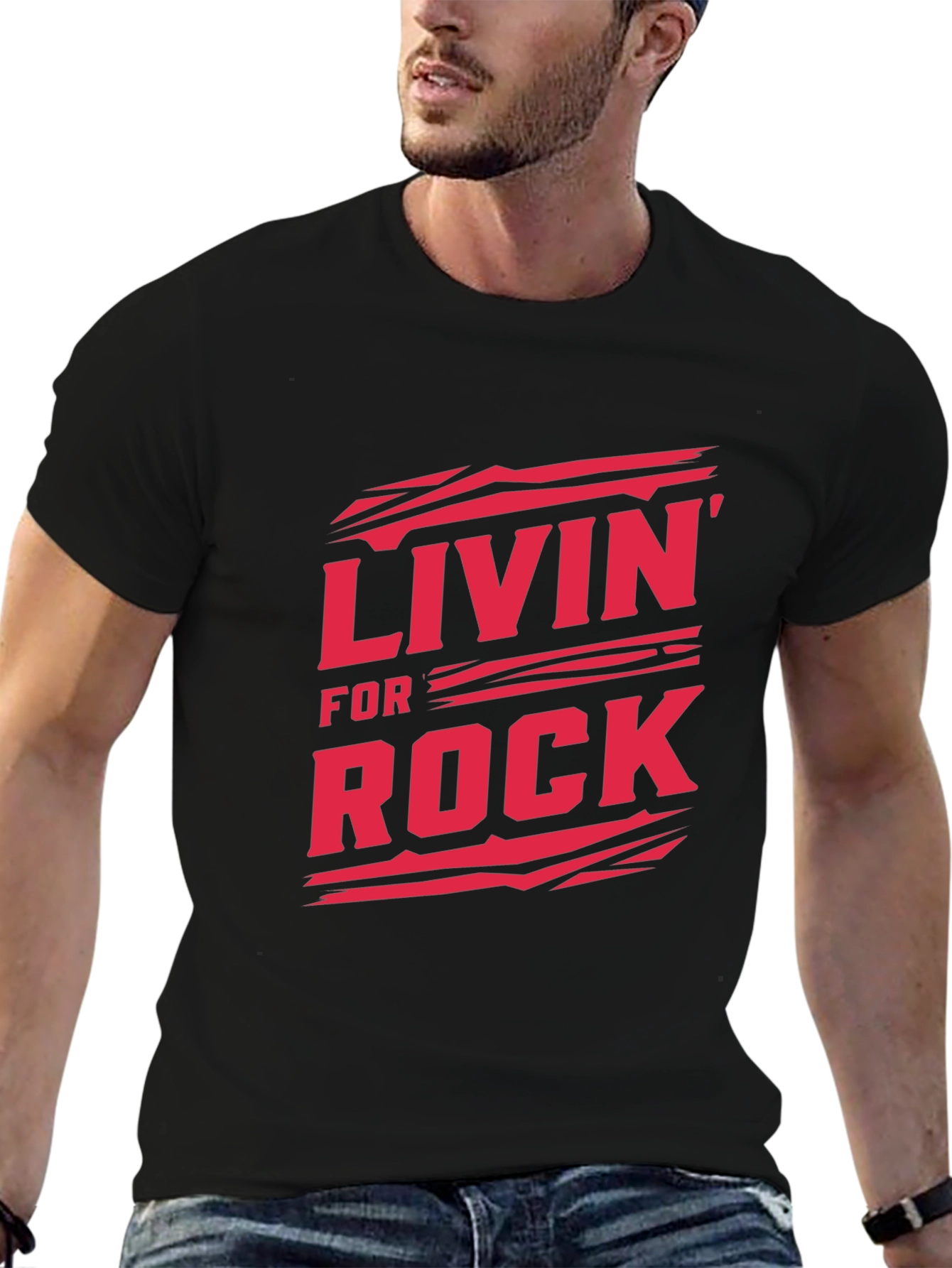 Livin For Rock Graphic Tee - Black