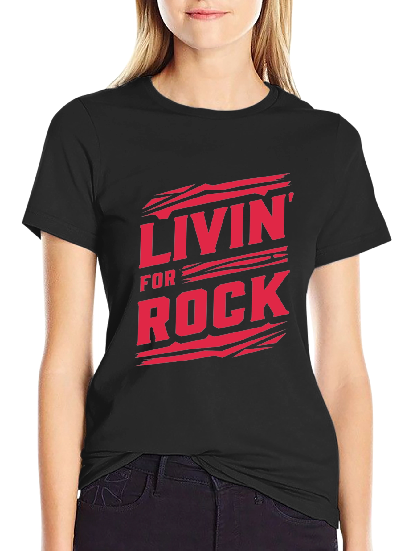 Livin For Rock Graphic Tee - Black