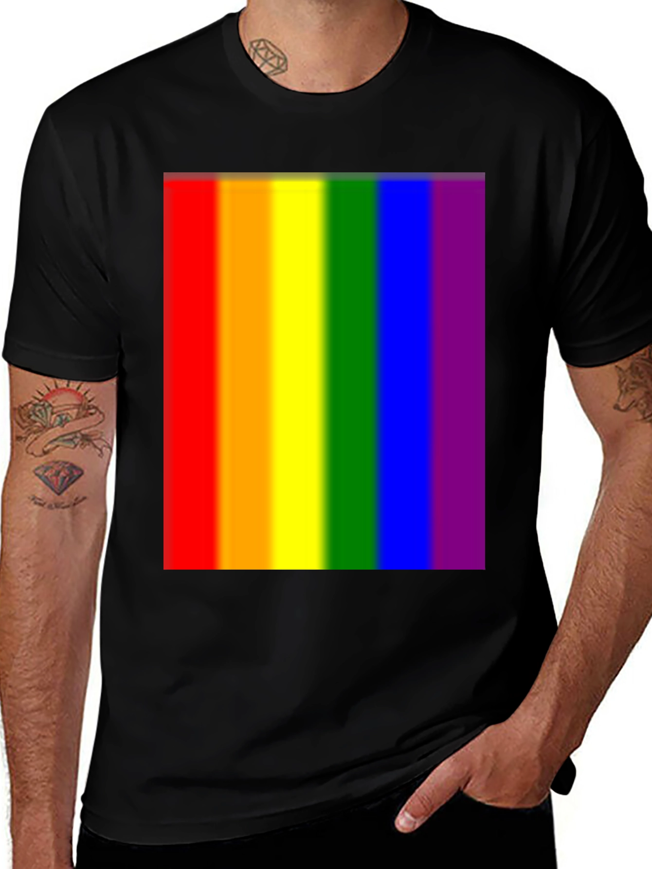 Rainbow Pride T-Shirt - Black Cotton Blend