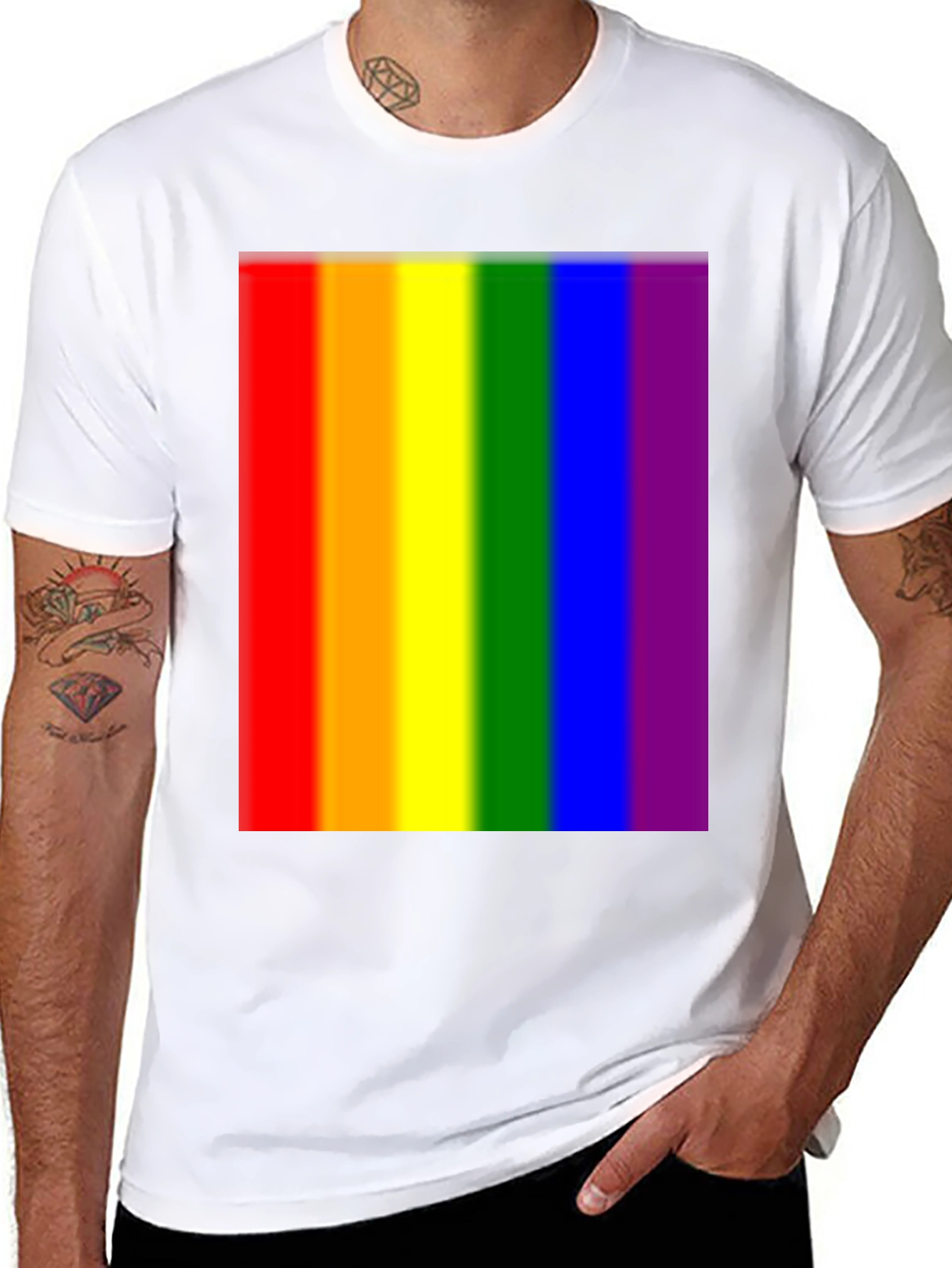 Rainbow Pride T-Shirt - Black Cotton Blend