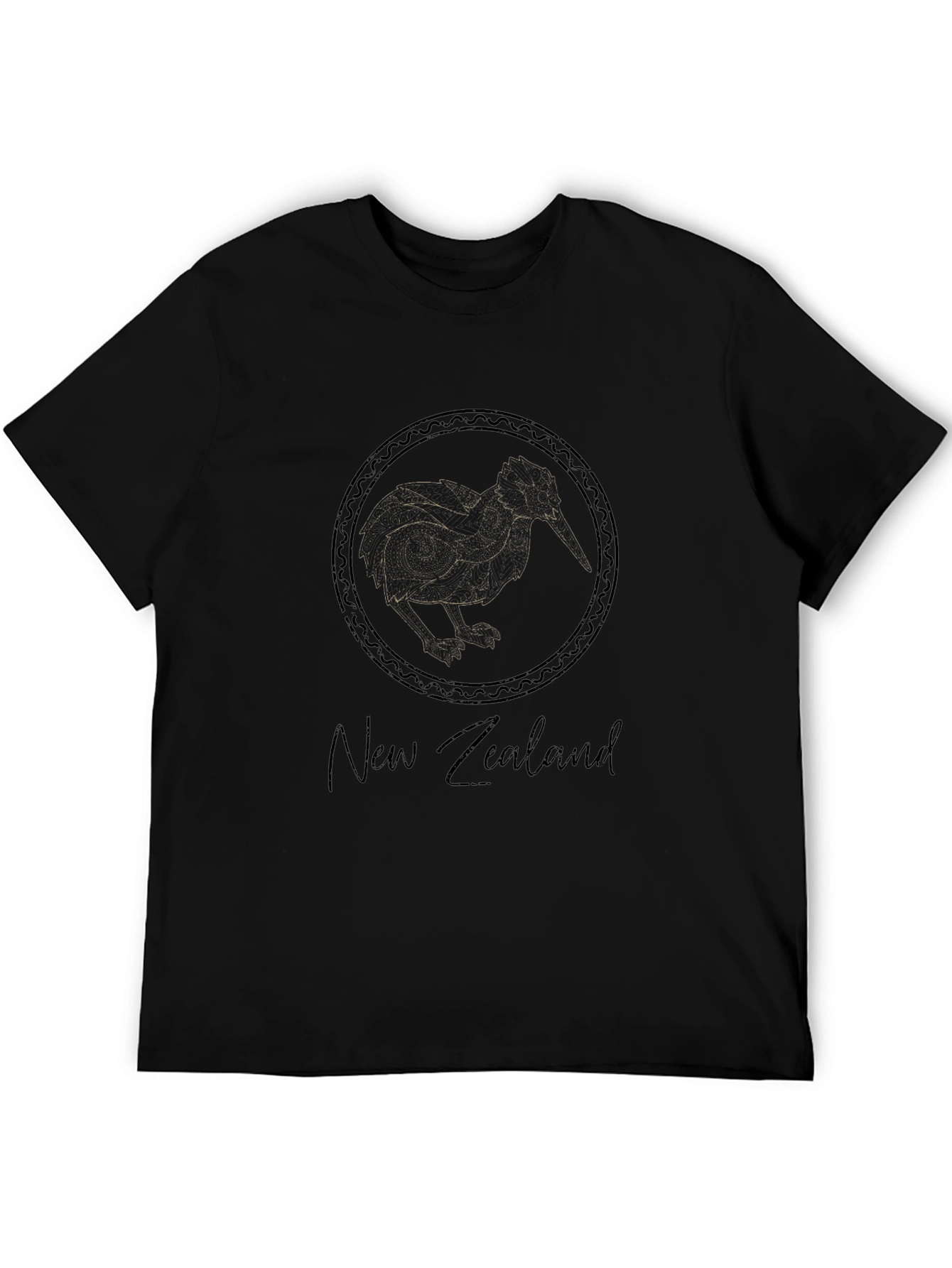 New Zealand Kiwi Bird Black T-Shirt