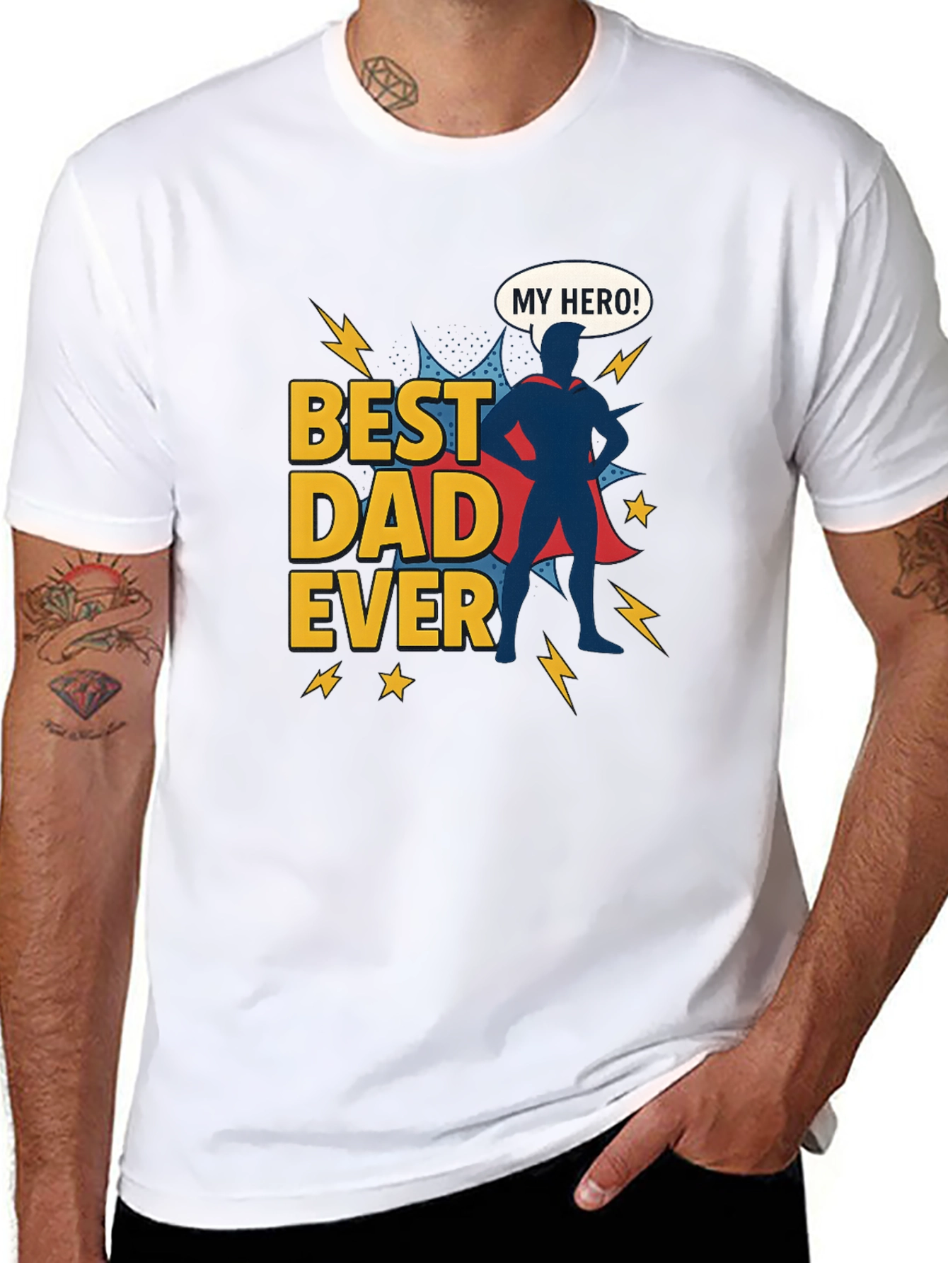 Best Dad Ever Hero Graphic T-Shirt