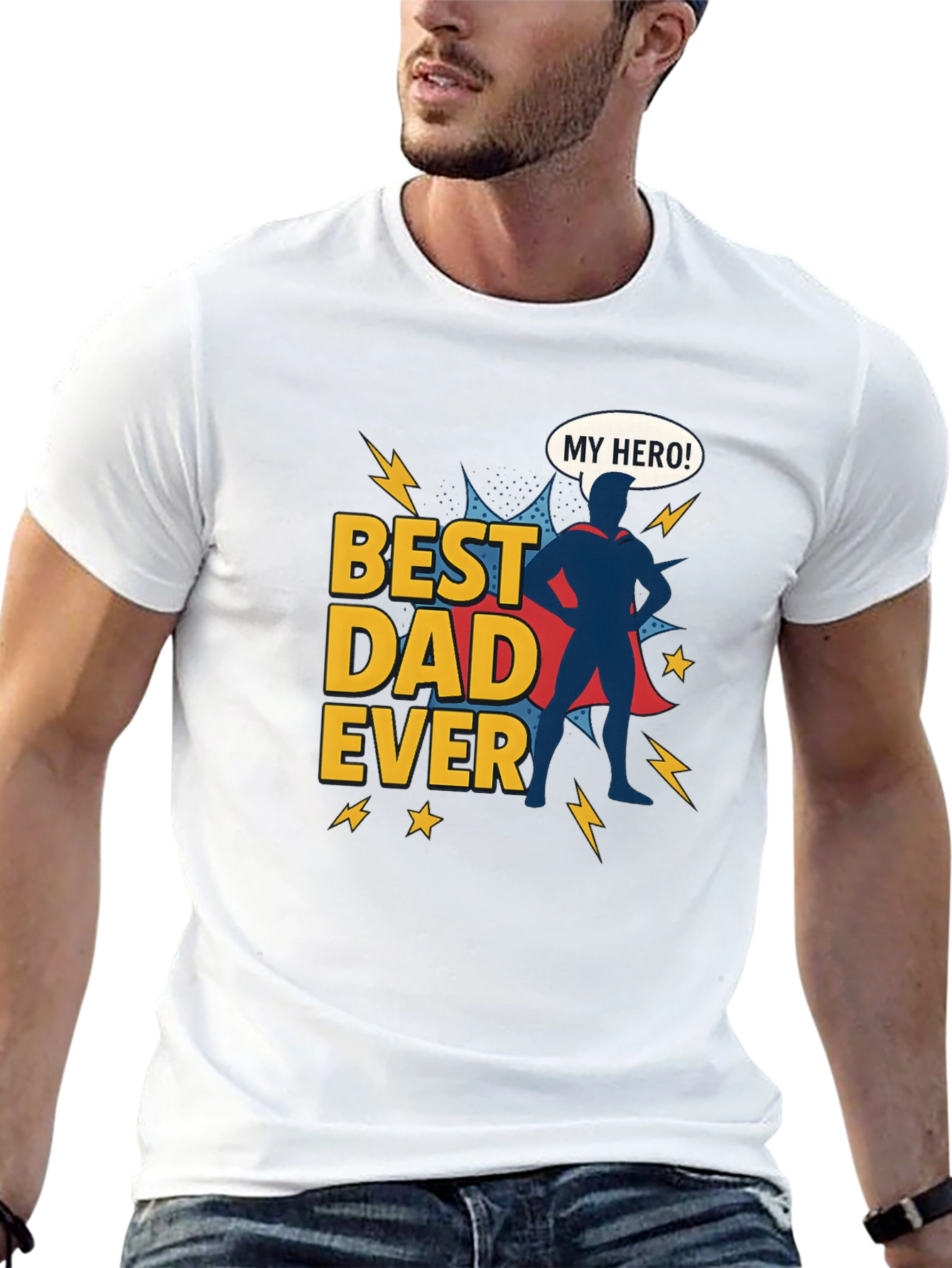 Best Dad Ever Hero Graphic T-Shirt