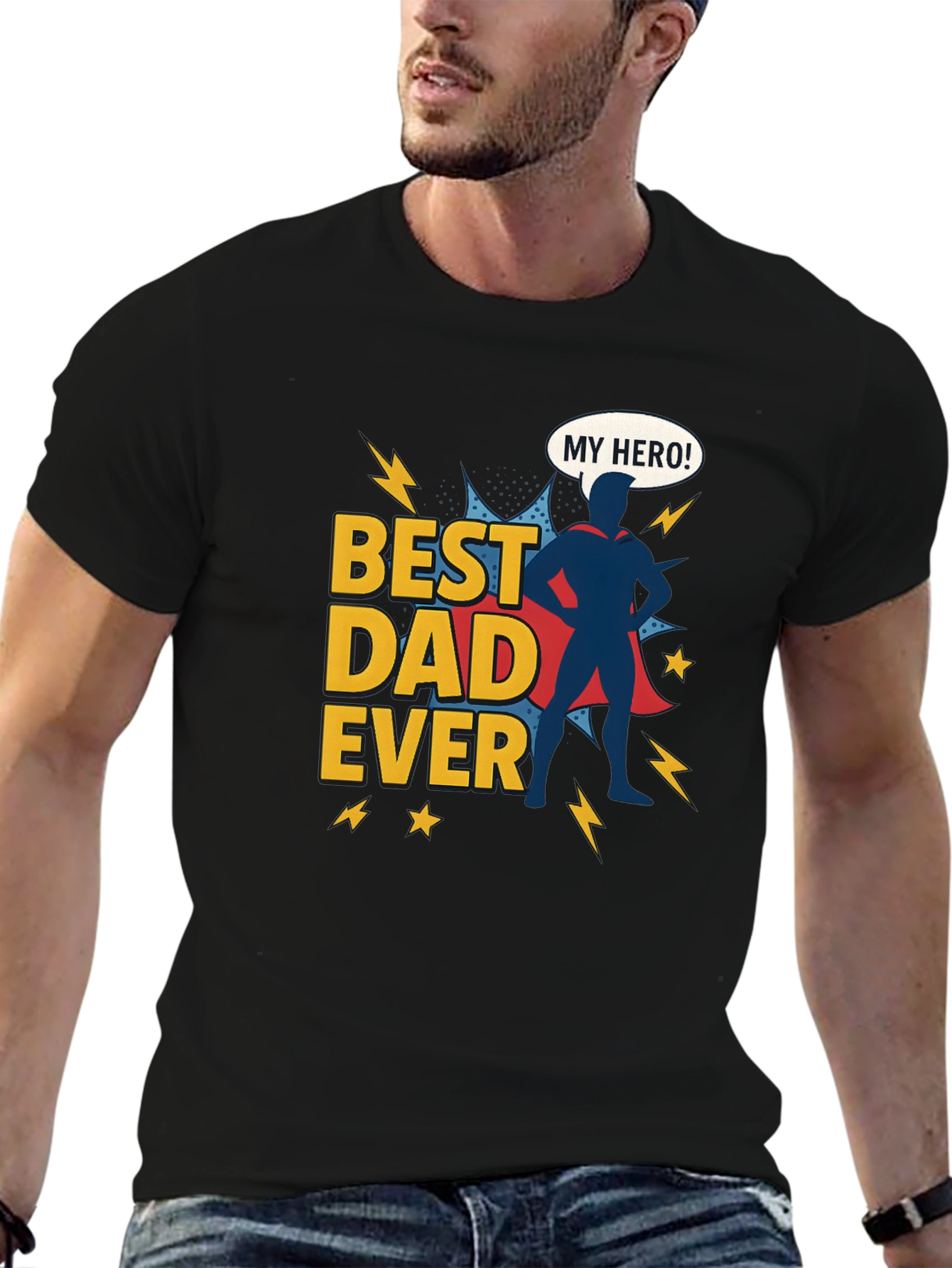 Best Dad Ever Hero Graphic T-Shirt