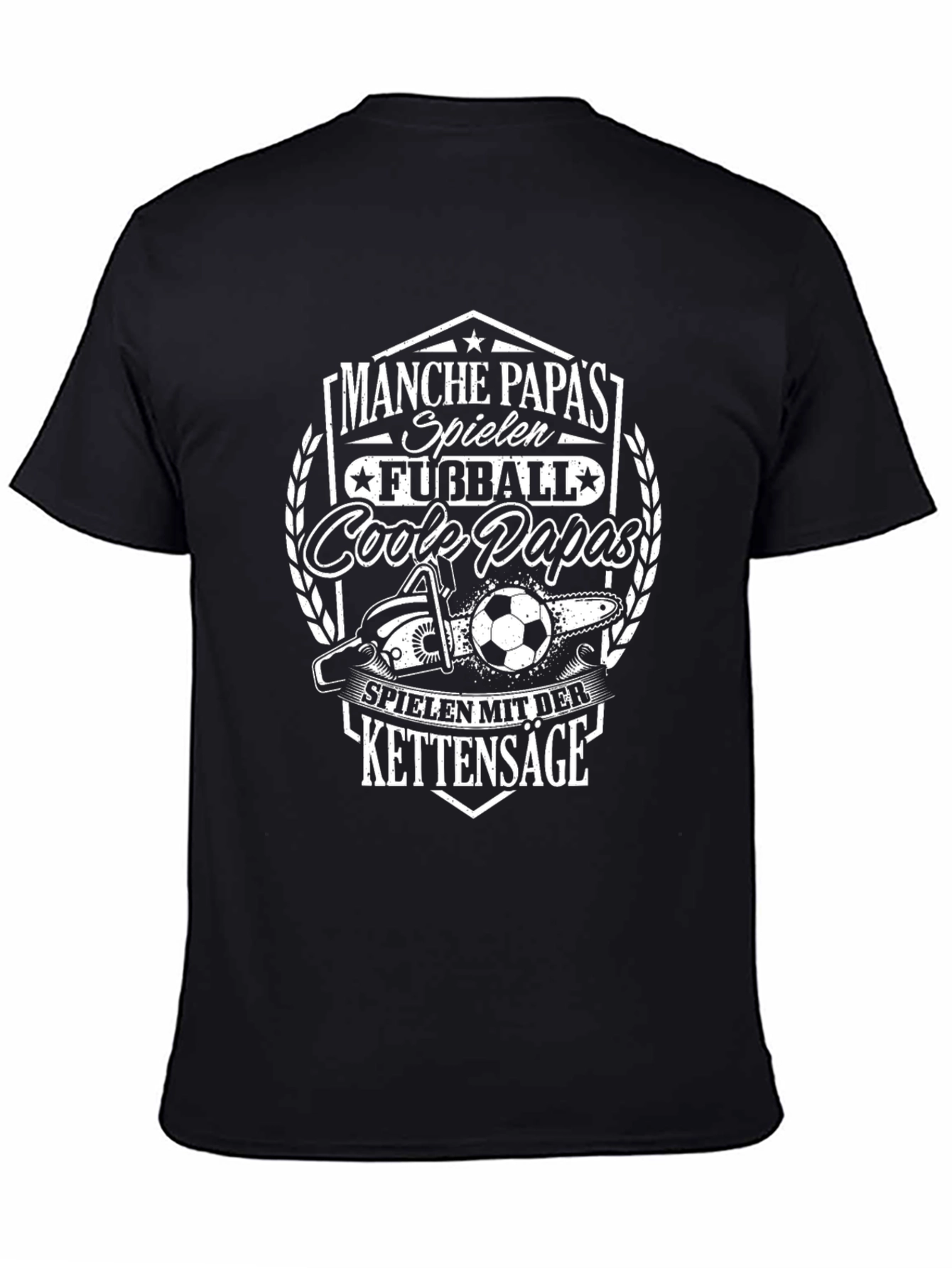 Cool Papas Chainsaw Soccer Black T-Shirt
