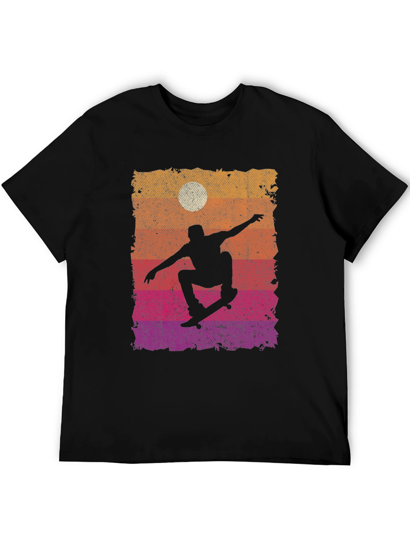 Skateboarding Sunset Graphic Tee - Cool Skater Design