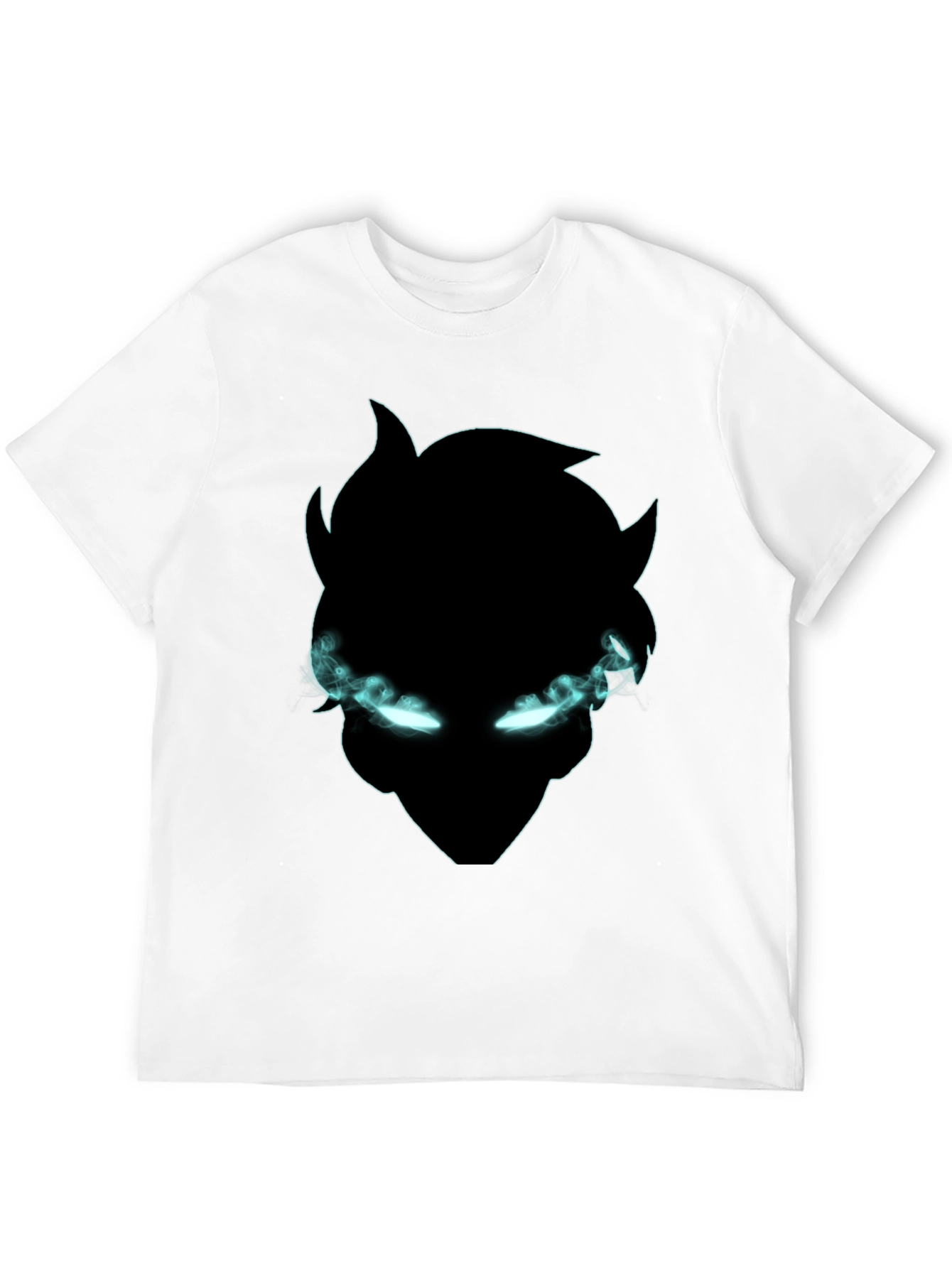 Black Graphic Tee: Mystical Glowing Eyes Design